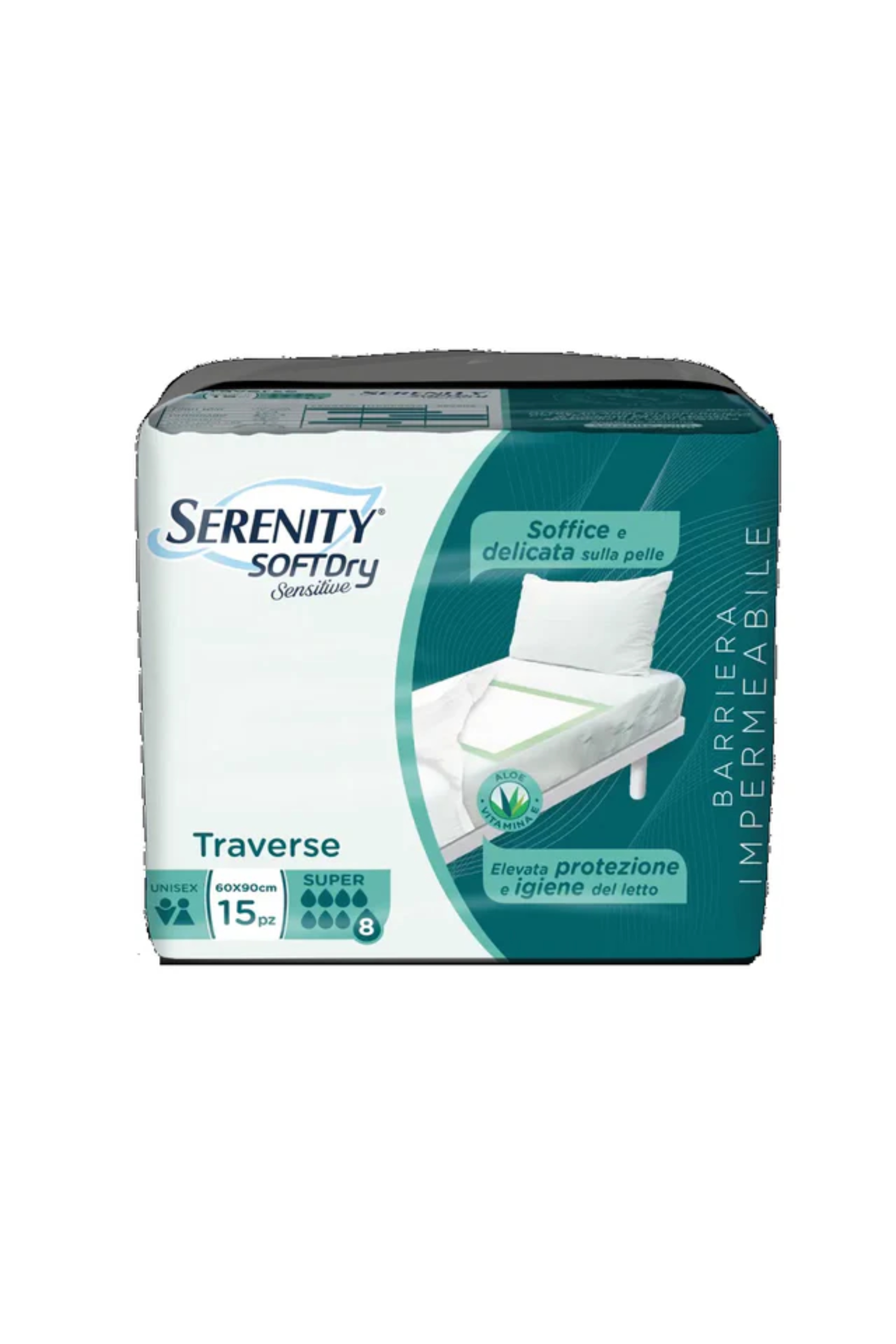 SERENITY SOFTDRY SENSETIVE UNDERPAD ALOE 60*90 15 PCS