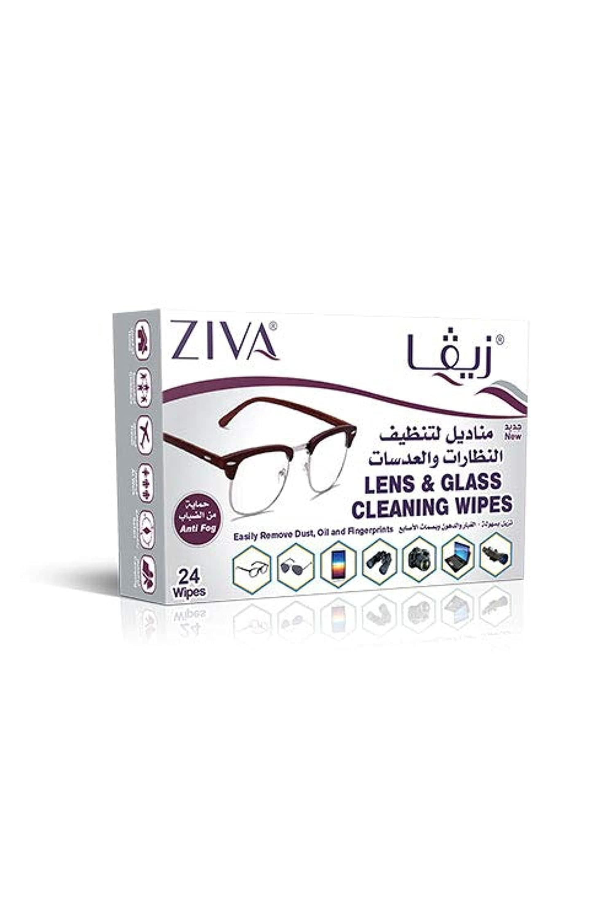 ZIVA LENS & GLASS CLEANING WIPES 24'S ZW106