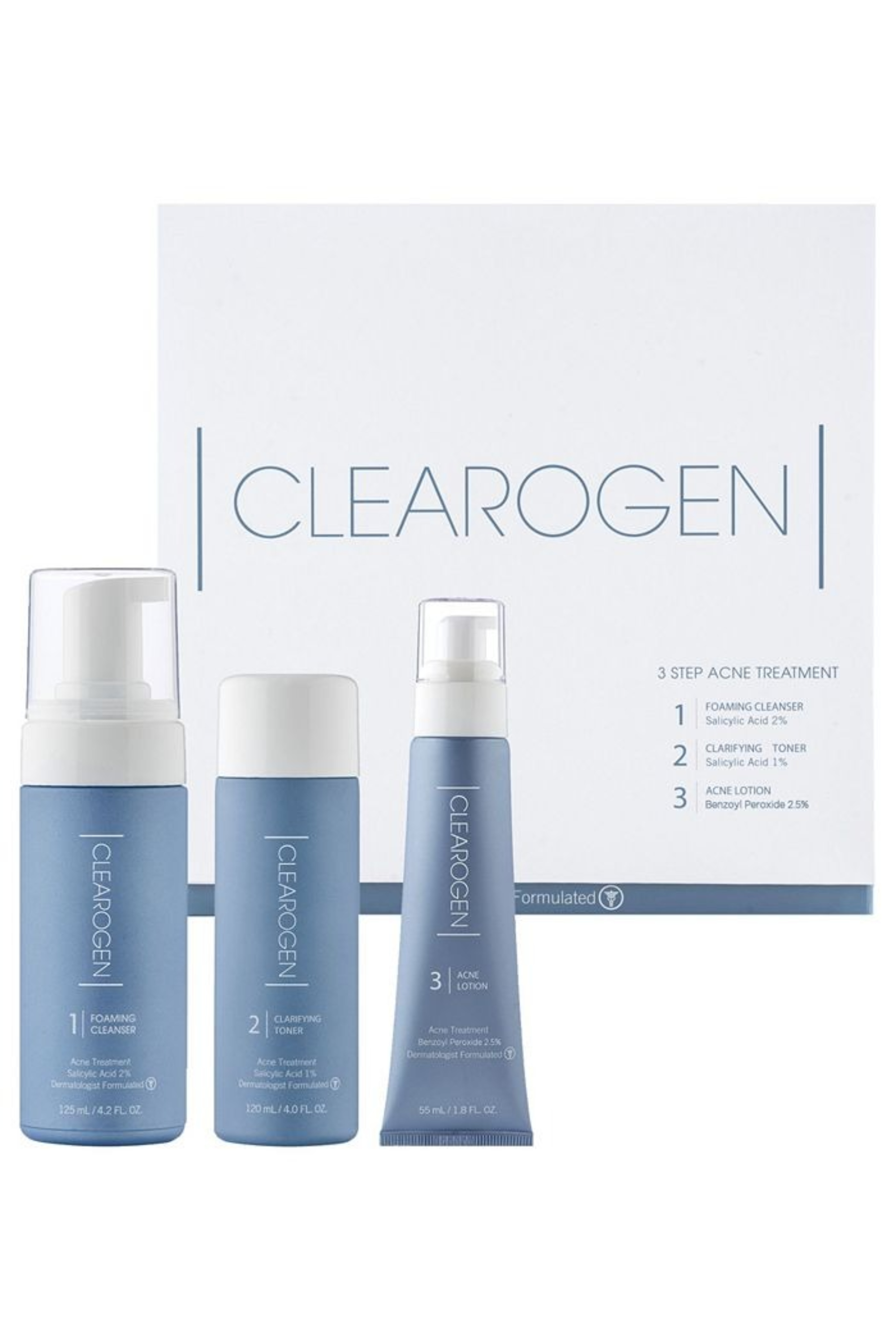 CLEAROGEN SET ACNE TREATMENT- BENZOYL PEROXIDE 2.5 %