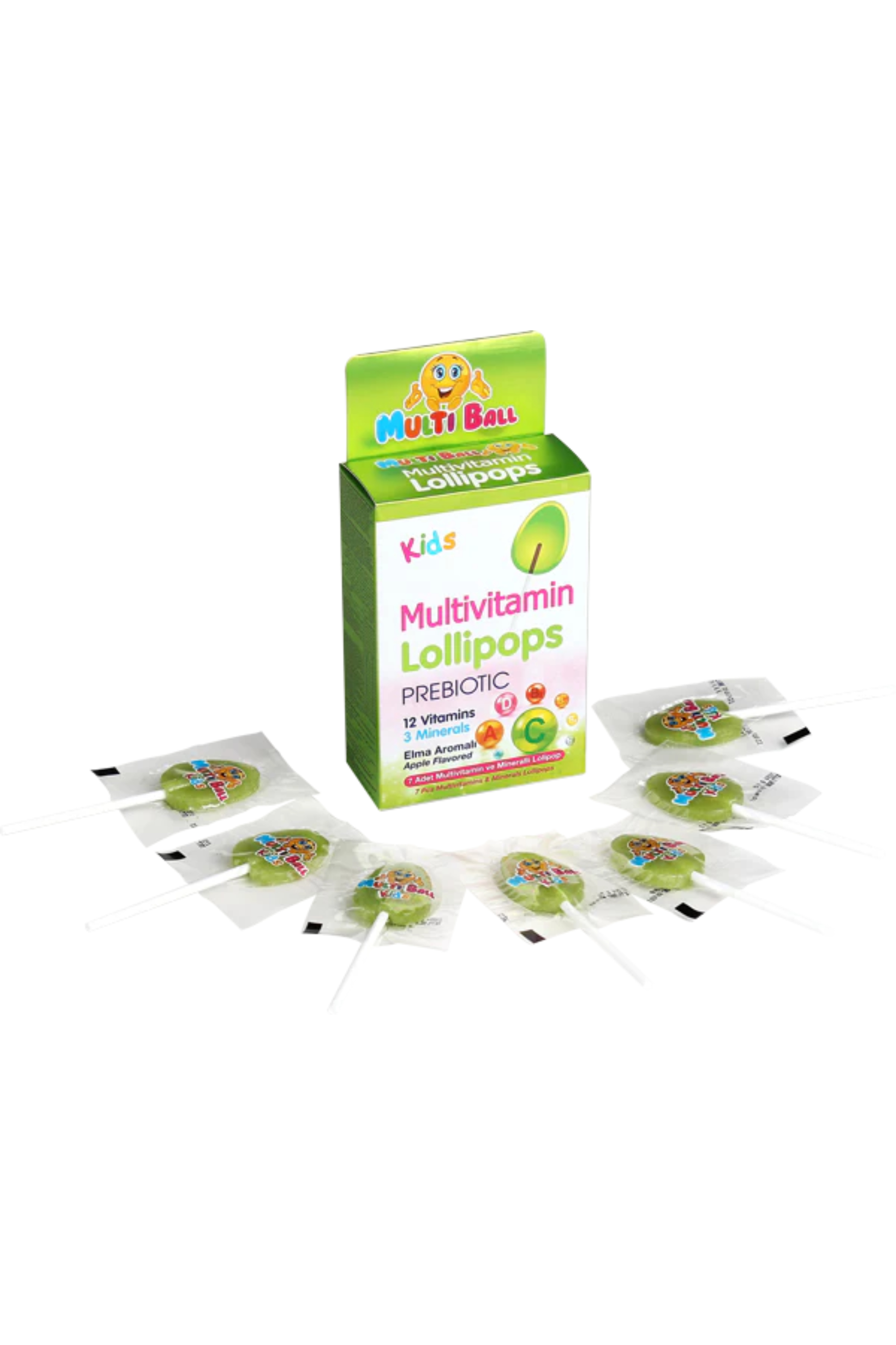 MULTIBALL KIDS MULTIVITAMIN  LOLLIPOPS 7'S