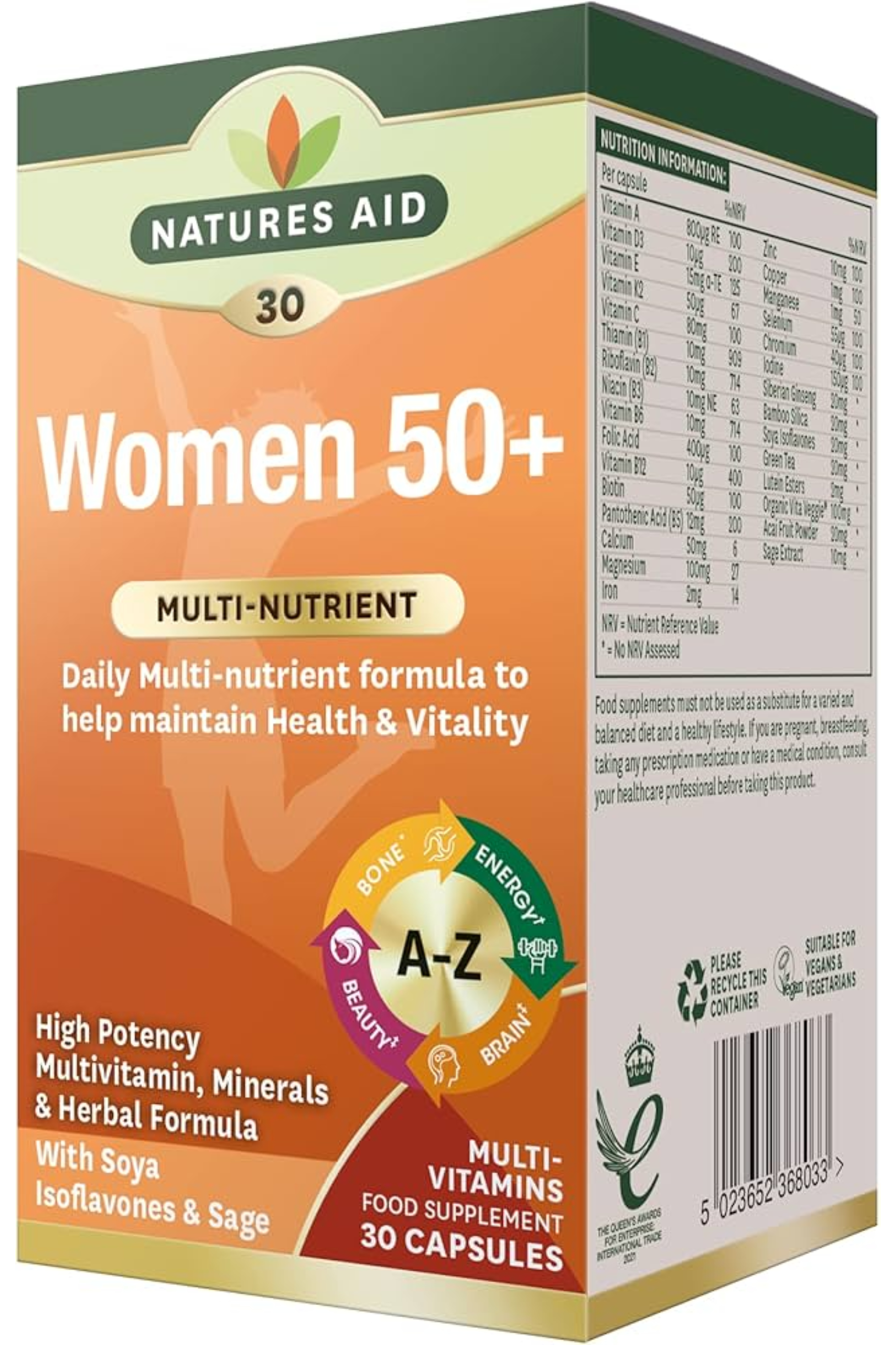 NATURE AID  WOMEN +50 MULTI VITAMIN 30S CAP