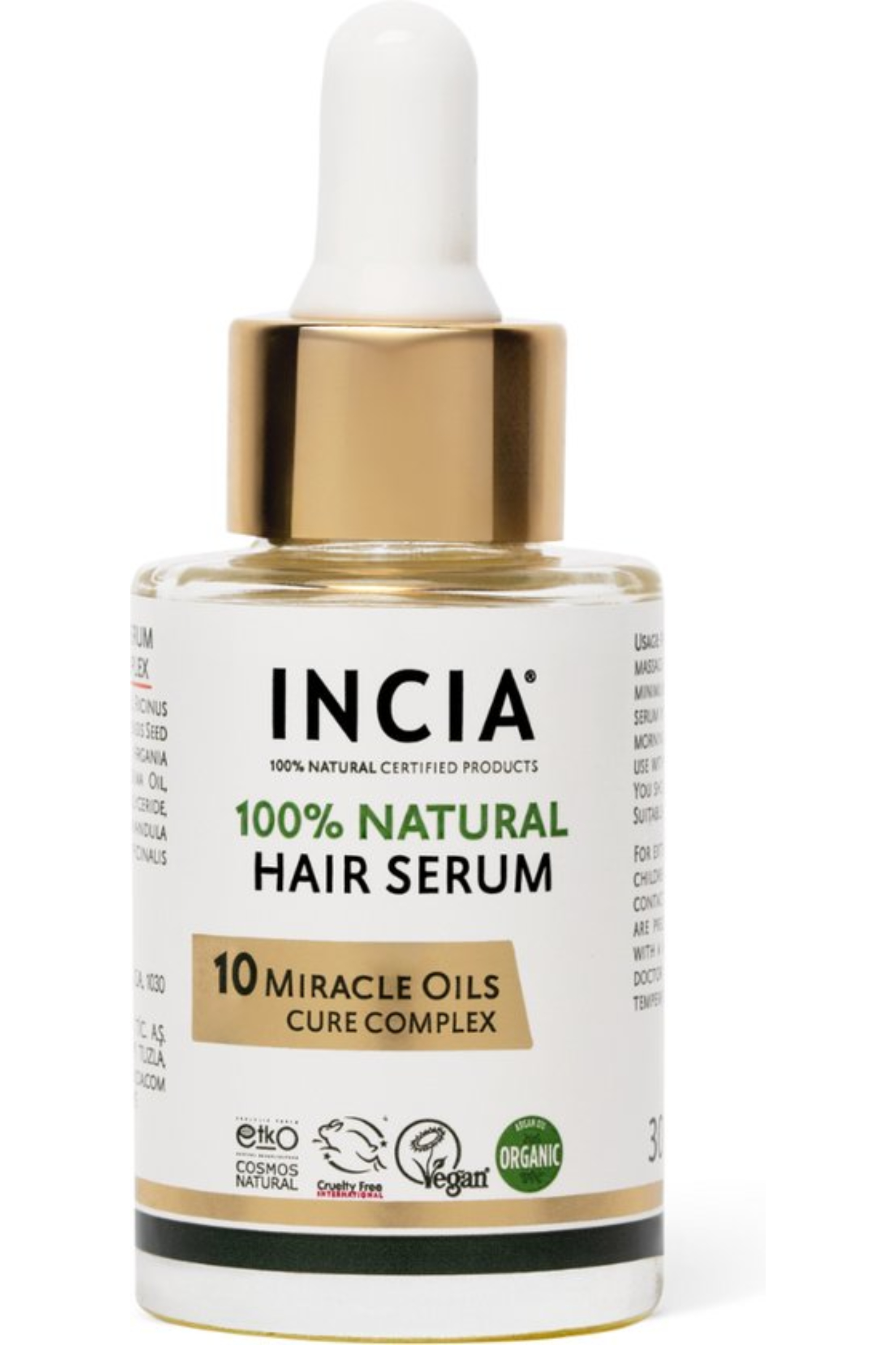 INCIA 100% NATURAL HAIR SERUM 30ML