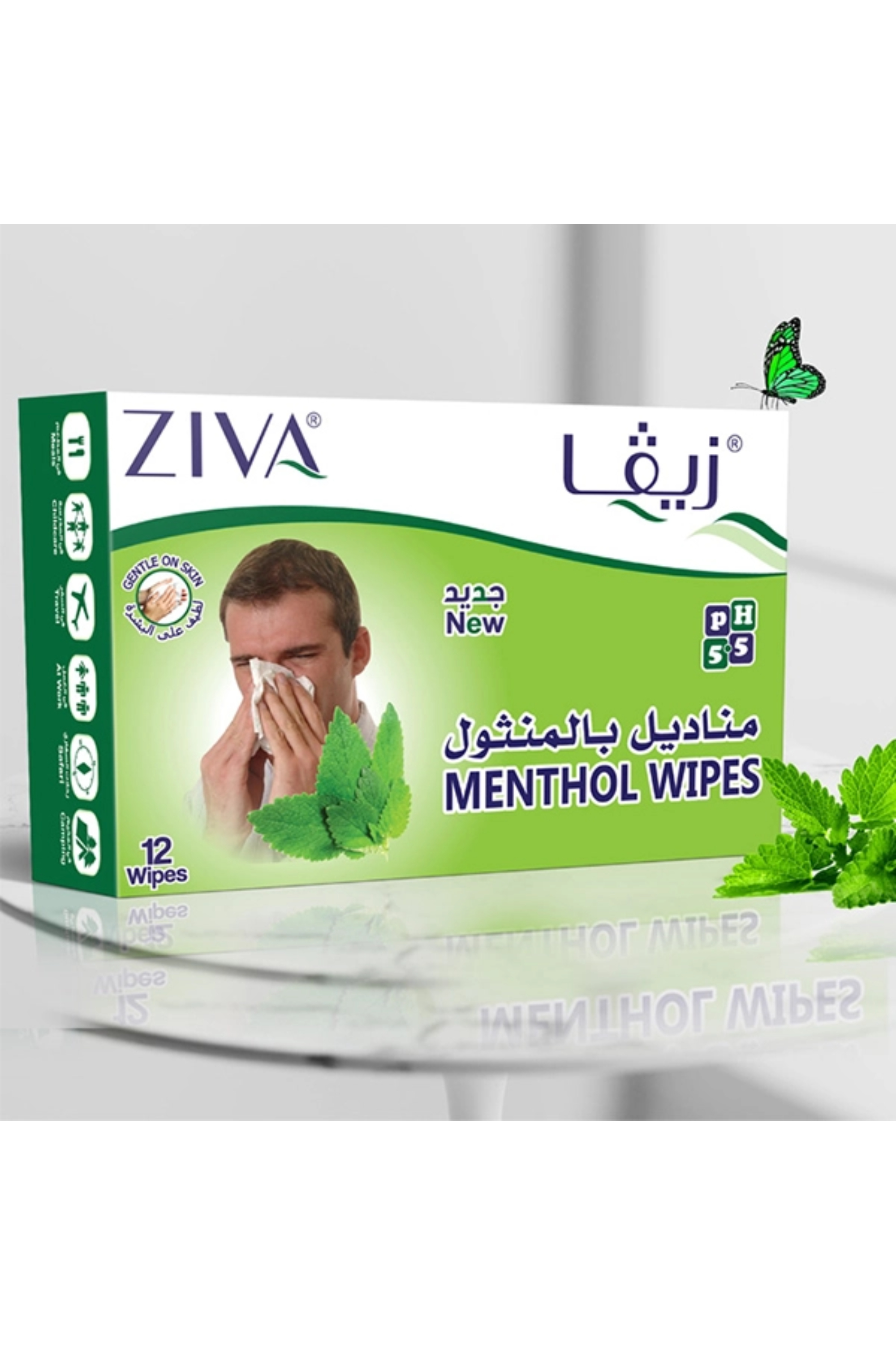 ZIVA MENTHOL WIPES 12'S ZW021