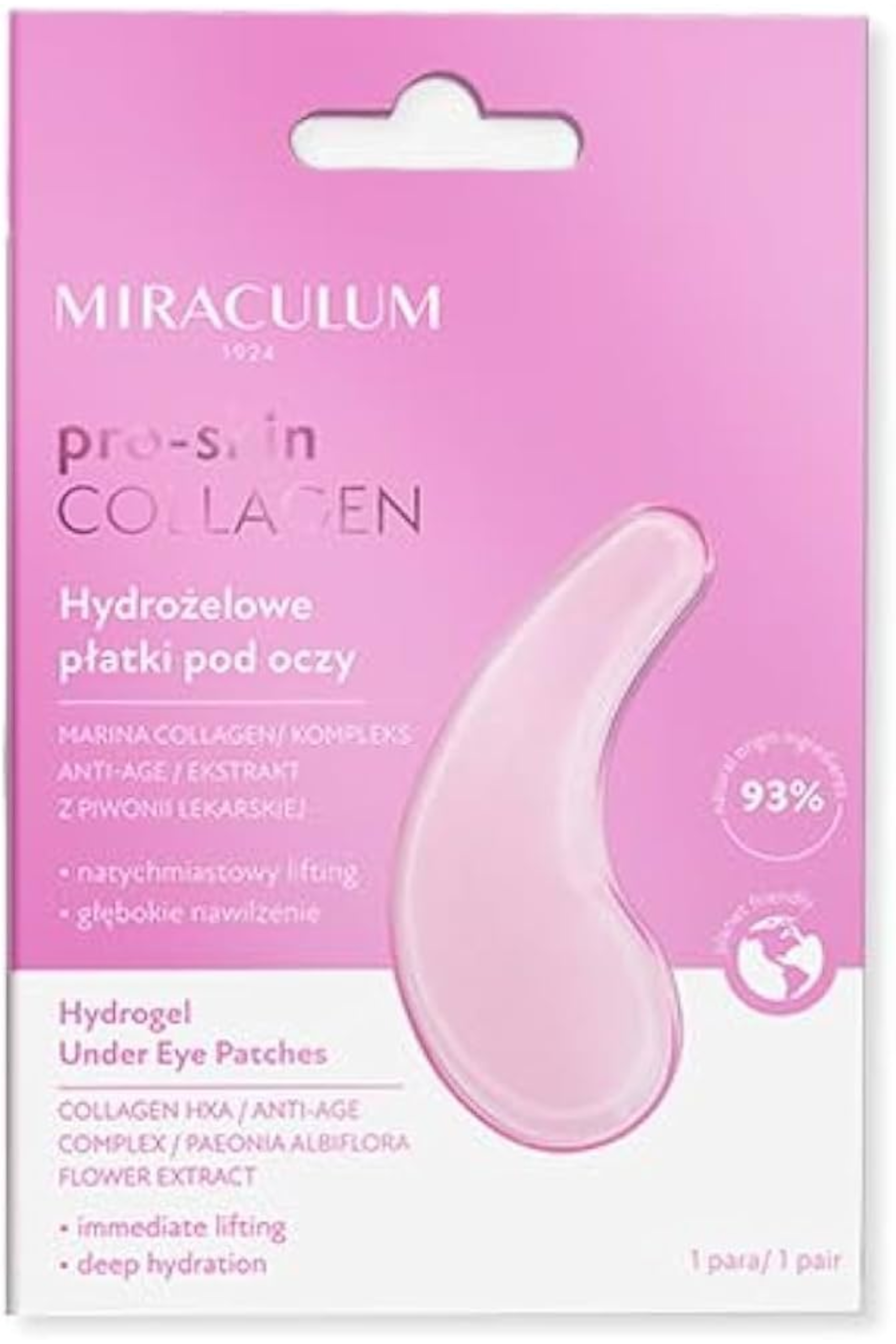MIRACULUM COLLAGEN HYDROGEL UNDER EYE PATCHES ONE PAIR