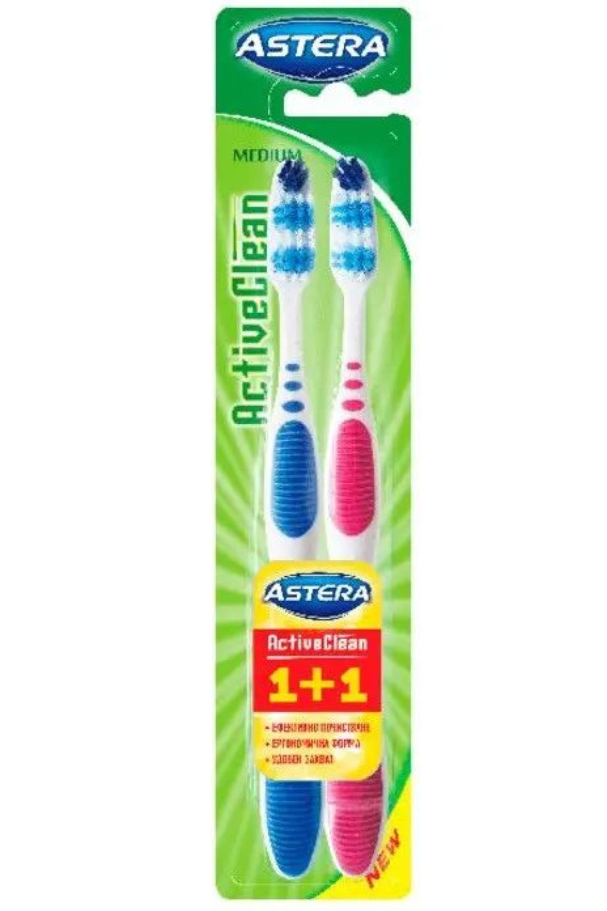ASTERA MEDIUM ACTIVE CLEAN 2'S TOOTHBRUSH