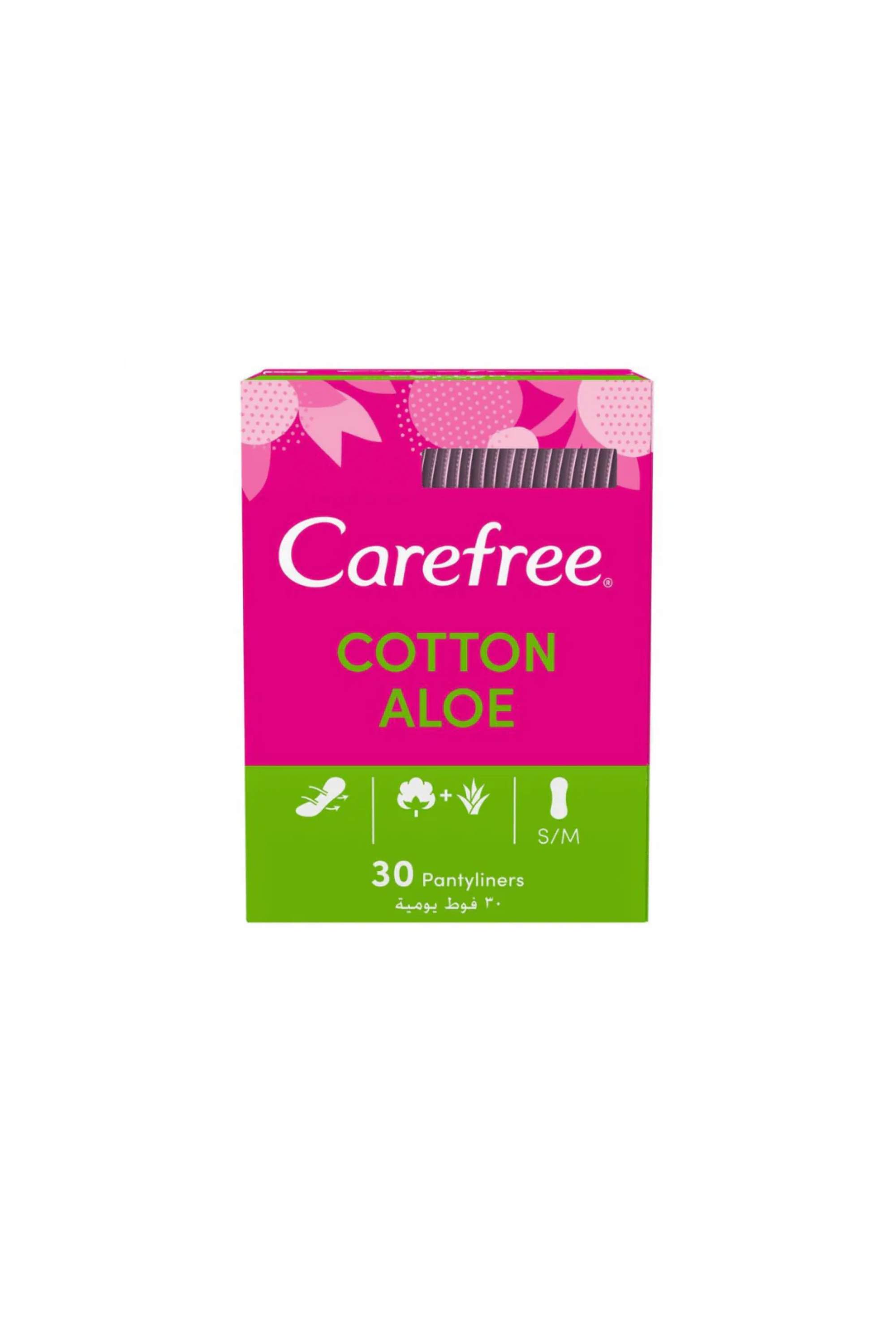 CAREFREE COTTON FEEL ALOE PANTYLINERS 30'S