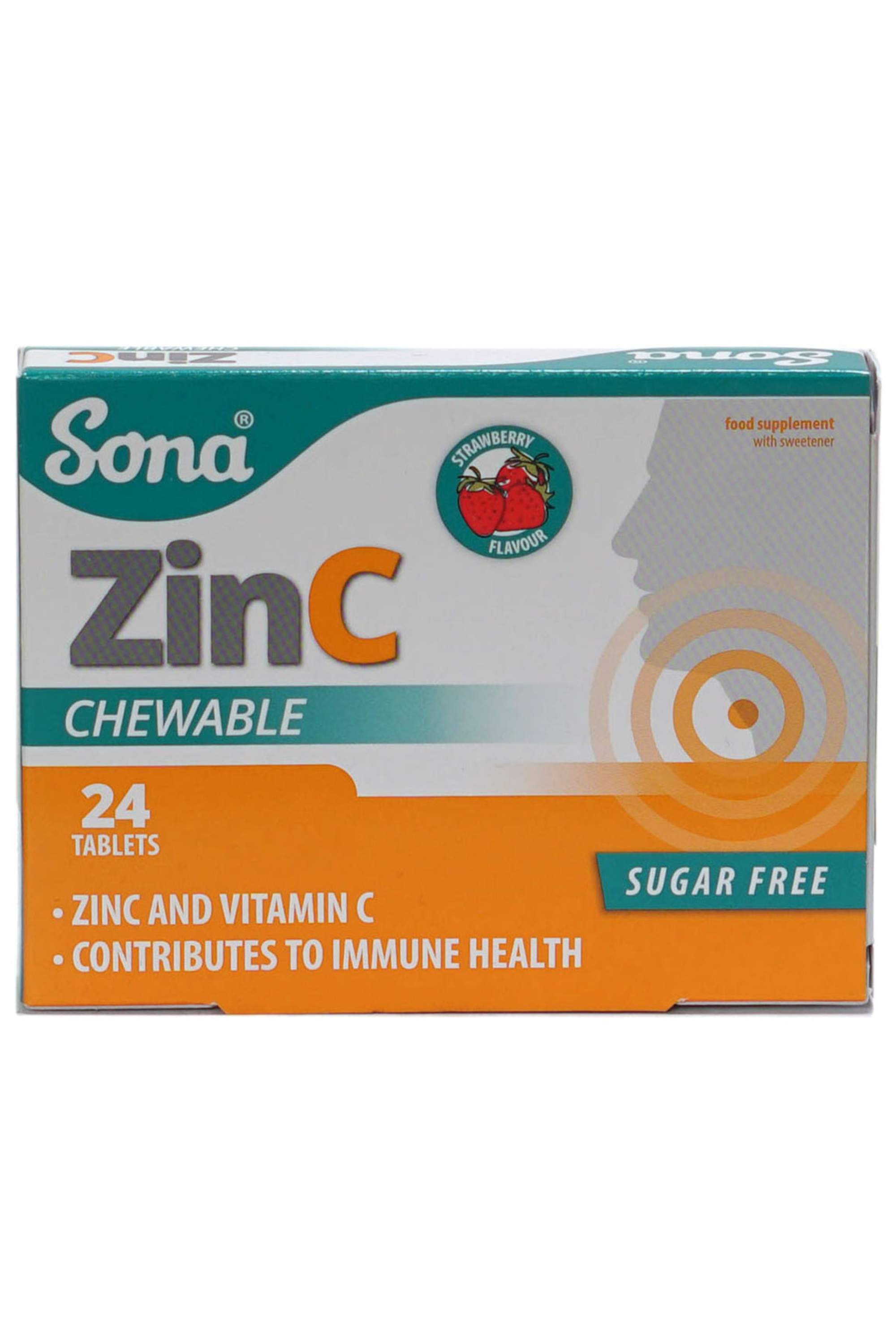 SONA ZINC CHEWABLE TABLETS 24'S