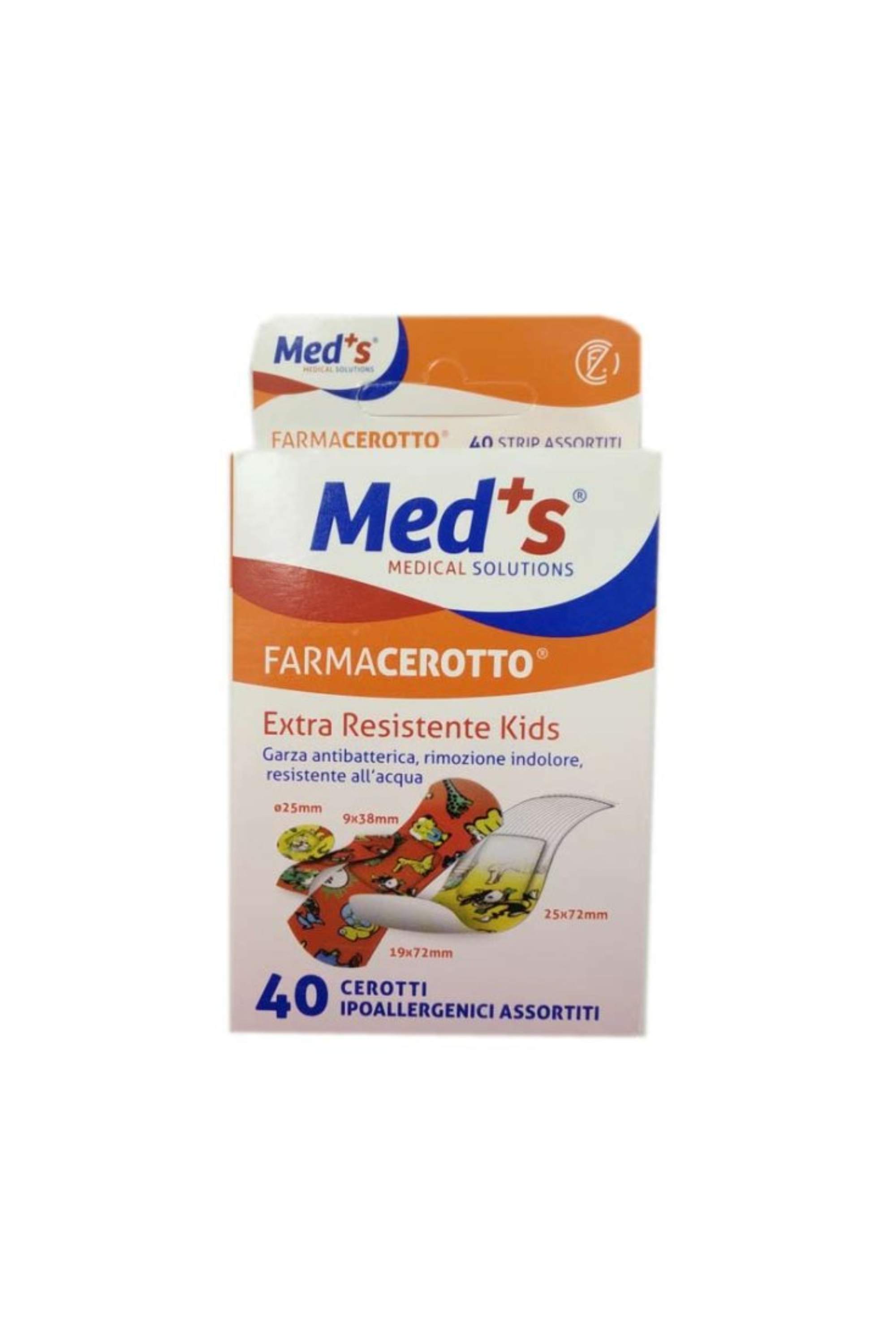 MED'S FARMACEROTTO KIDS COLOURED STRIPS BOX 40 PCS ASSORTED SIZES (REF 2000000855M)