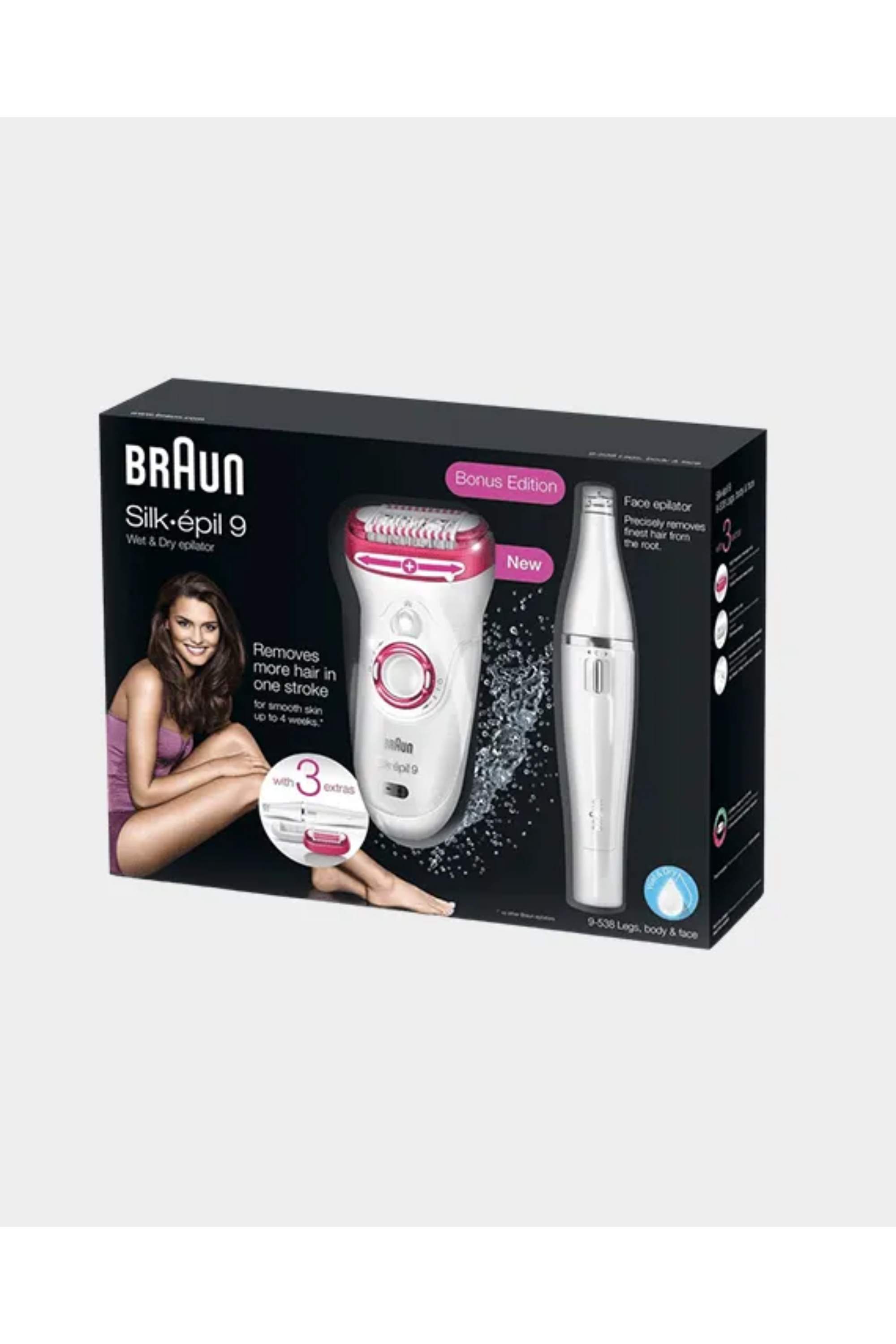 BRAUN SE 9538 SILKEPILATOR 9 + FACE EPIL PINK BN278-0