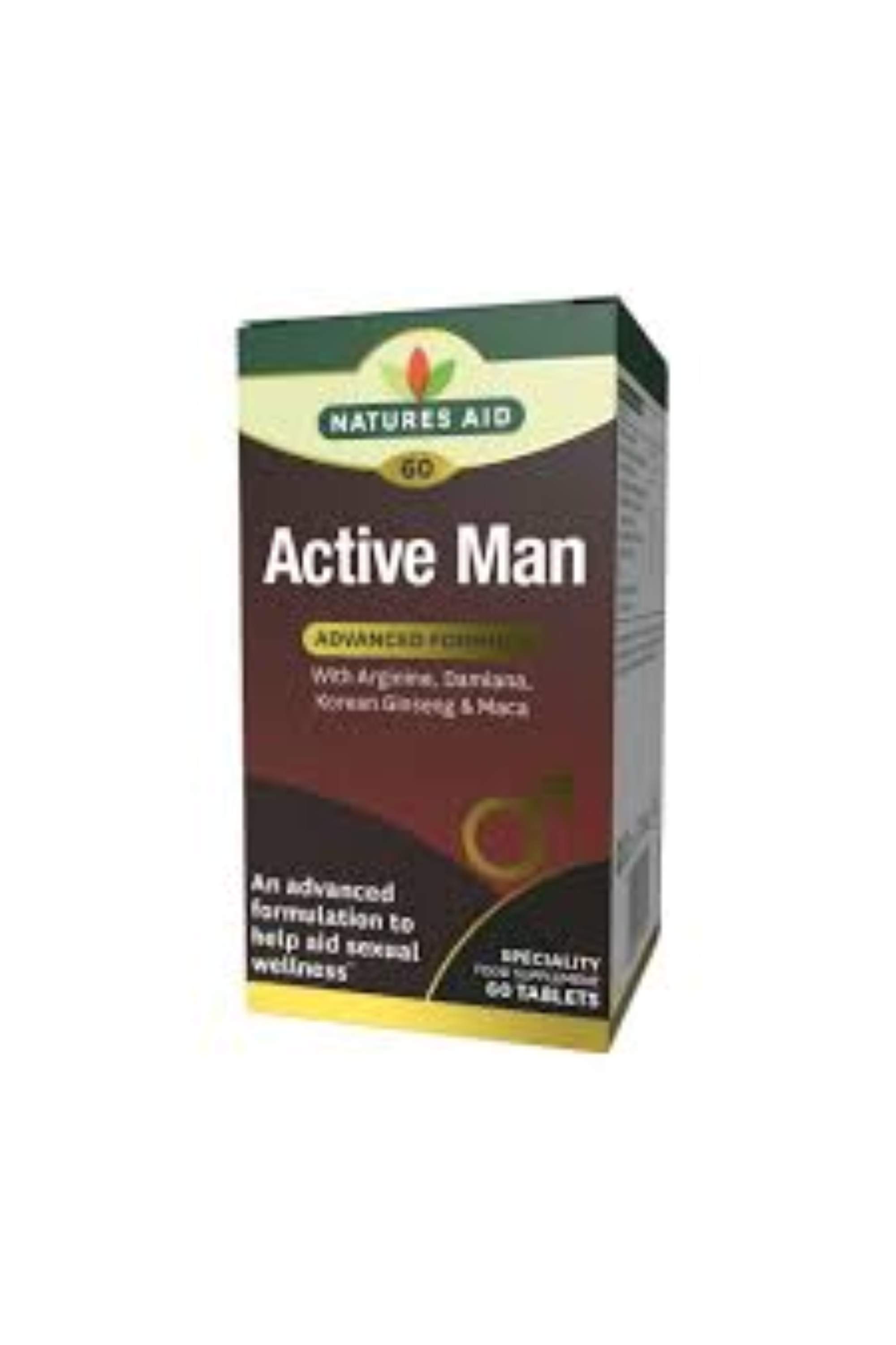 NATURE'S AID ACTIVE MAN WITH ARGININE GINSENG TAB 60'S