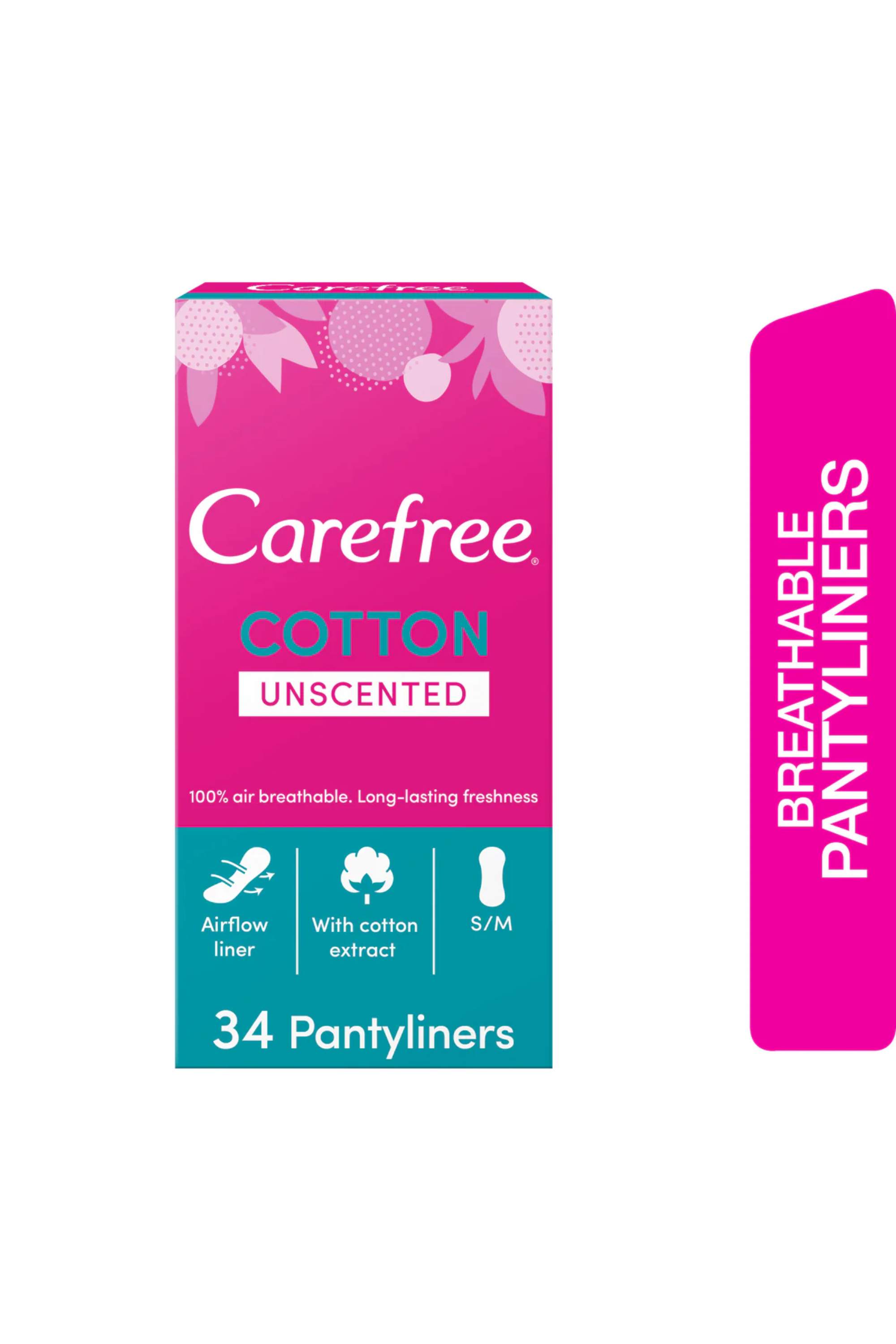 CAREFREE COTTON FEEL UNSCENTED 34'S