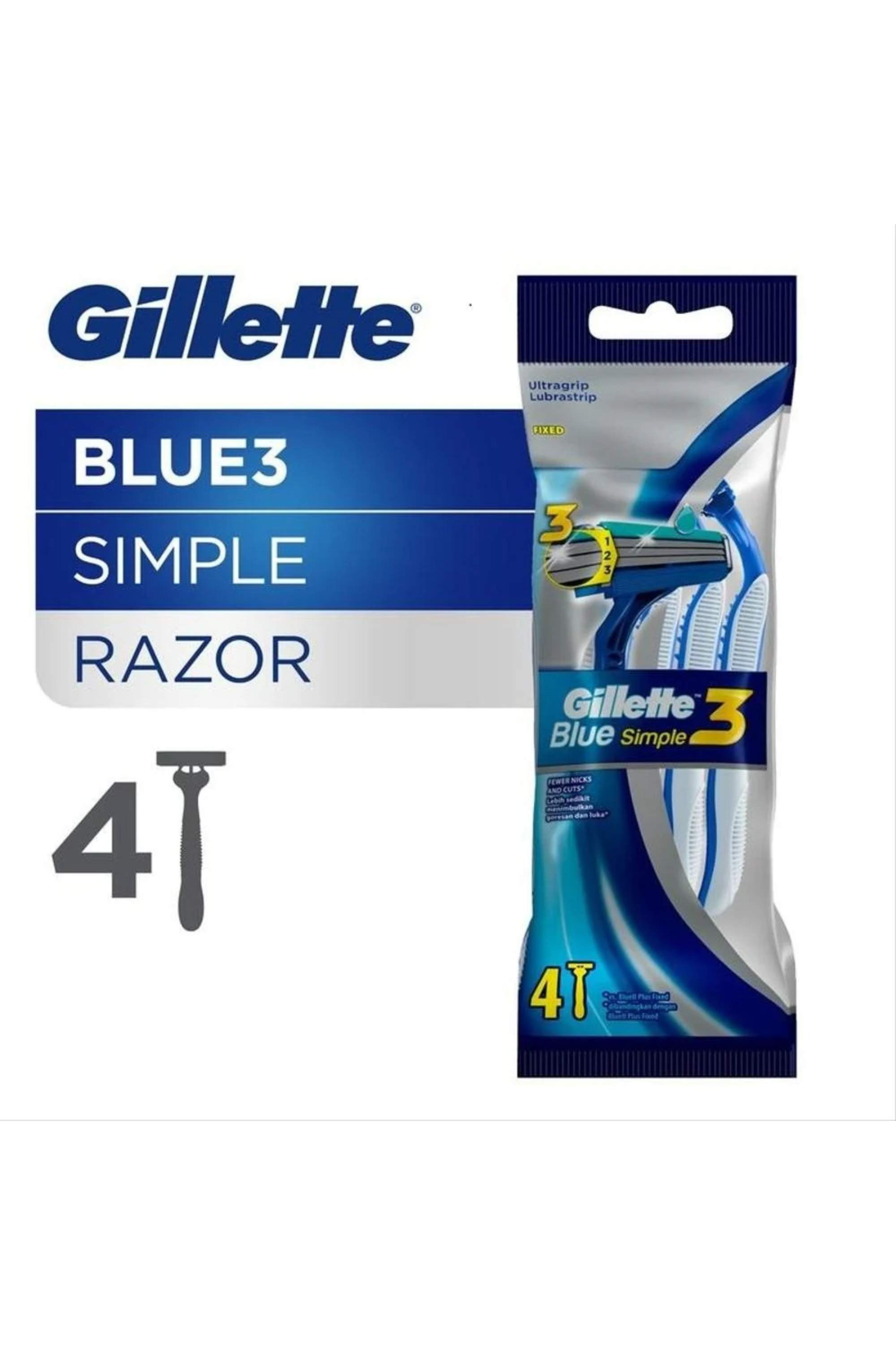 Gillette Blue 3 Simple Disp. Rzr Bag 4'S Bag 1 PC