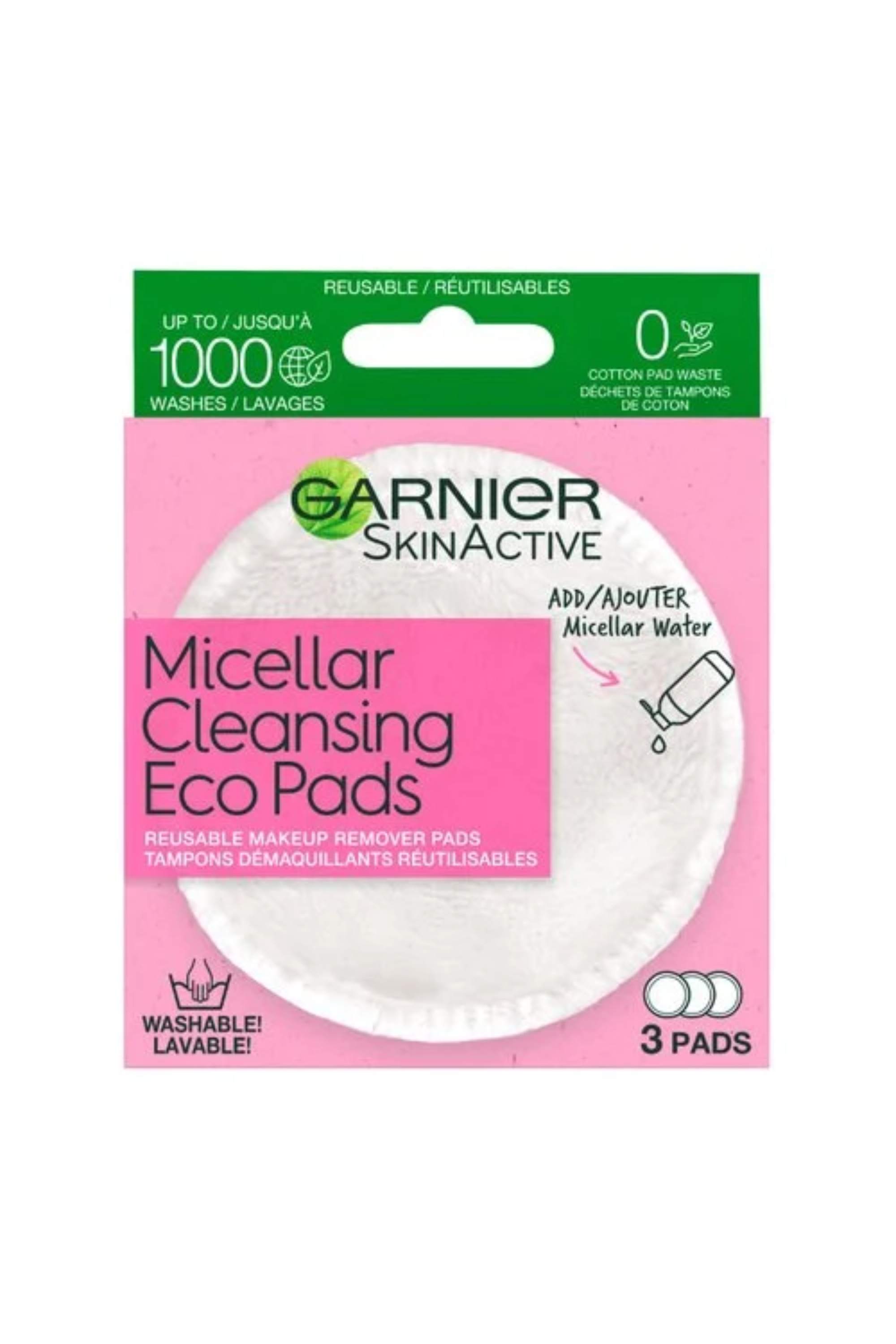 GARNIER SKIN ACTIVE MICELLAR CLEANSING ECO PADS, RESUABLE