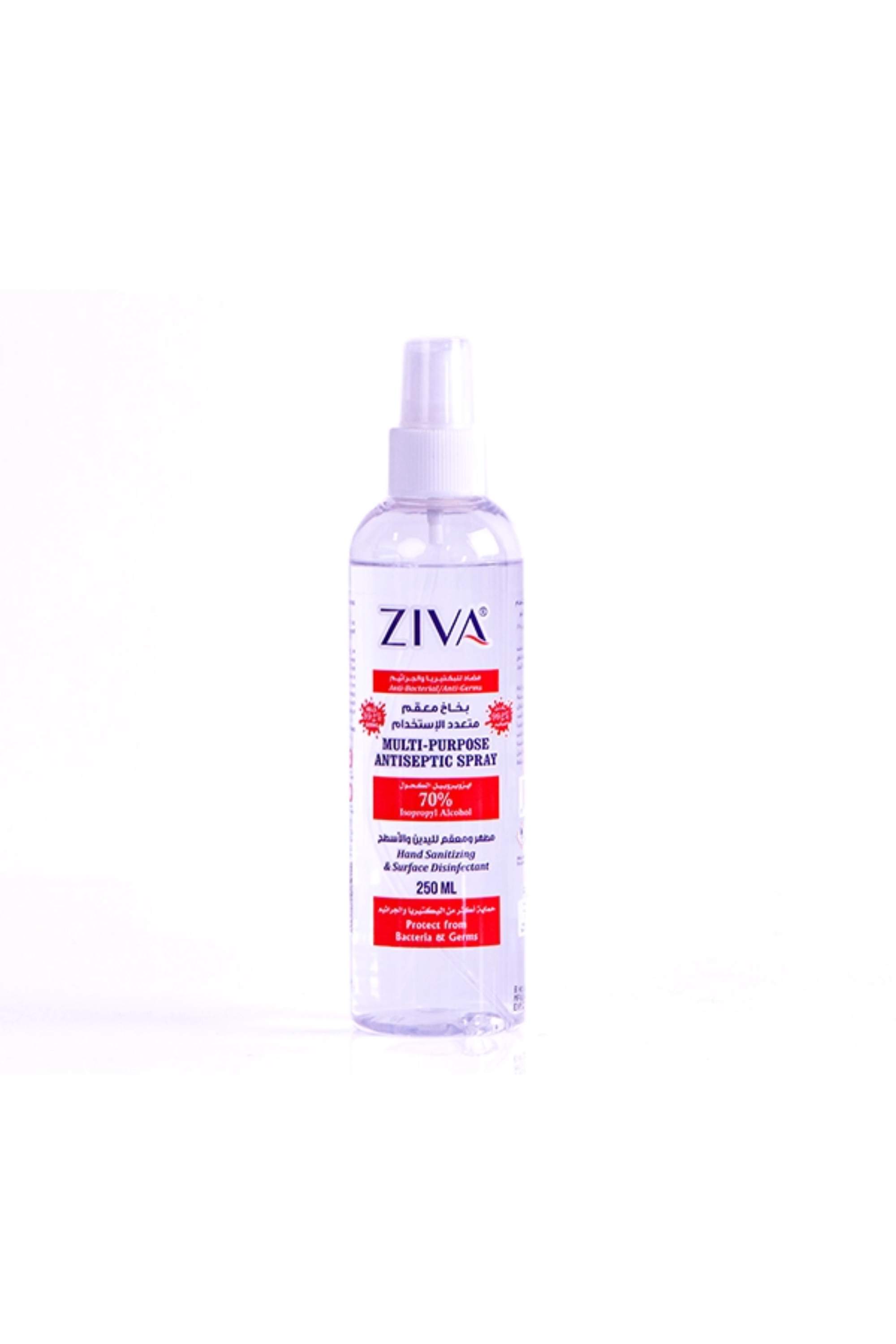 ZIVA MULTIPURPOSE ANTISEPTIC SPRAY 250ML 70% ALC