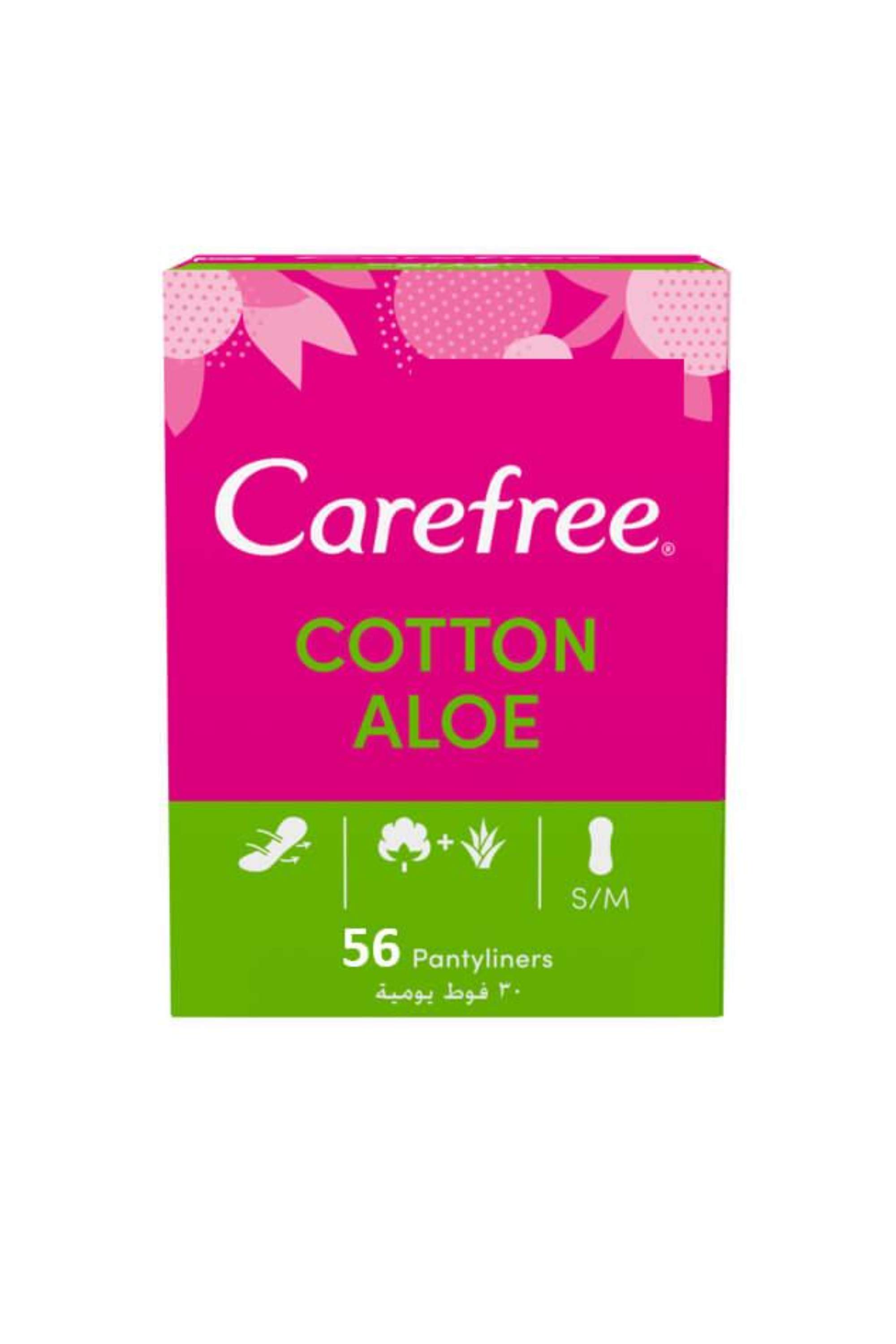 CAREFREE COTTON FEEL ALOE PANTYLINERS 56'S