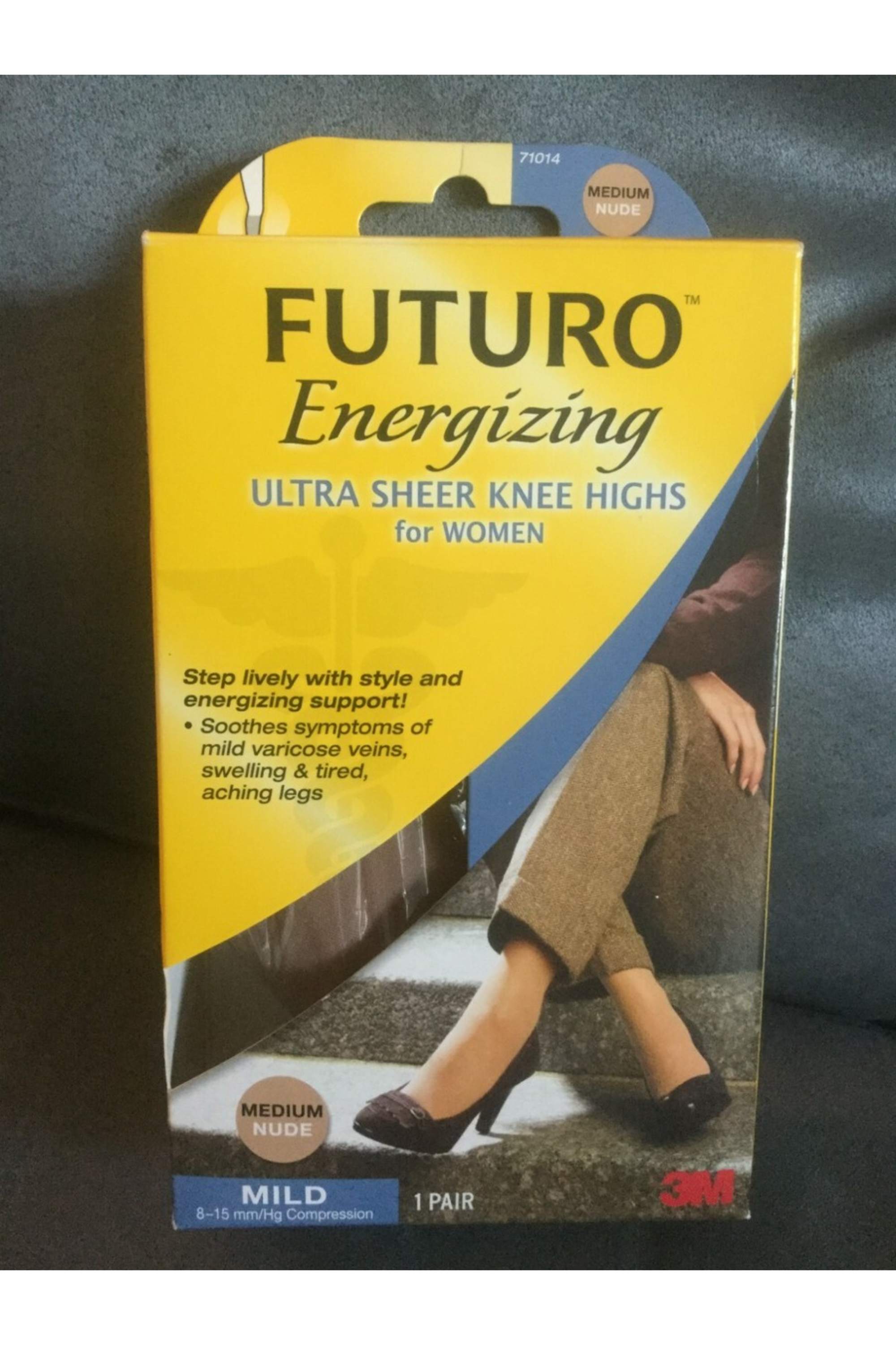 FUTURO ENERGIZING ULTRA SHEER KNEE HIGH FOR WOMEN SMALL BLACK 71014