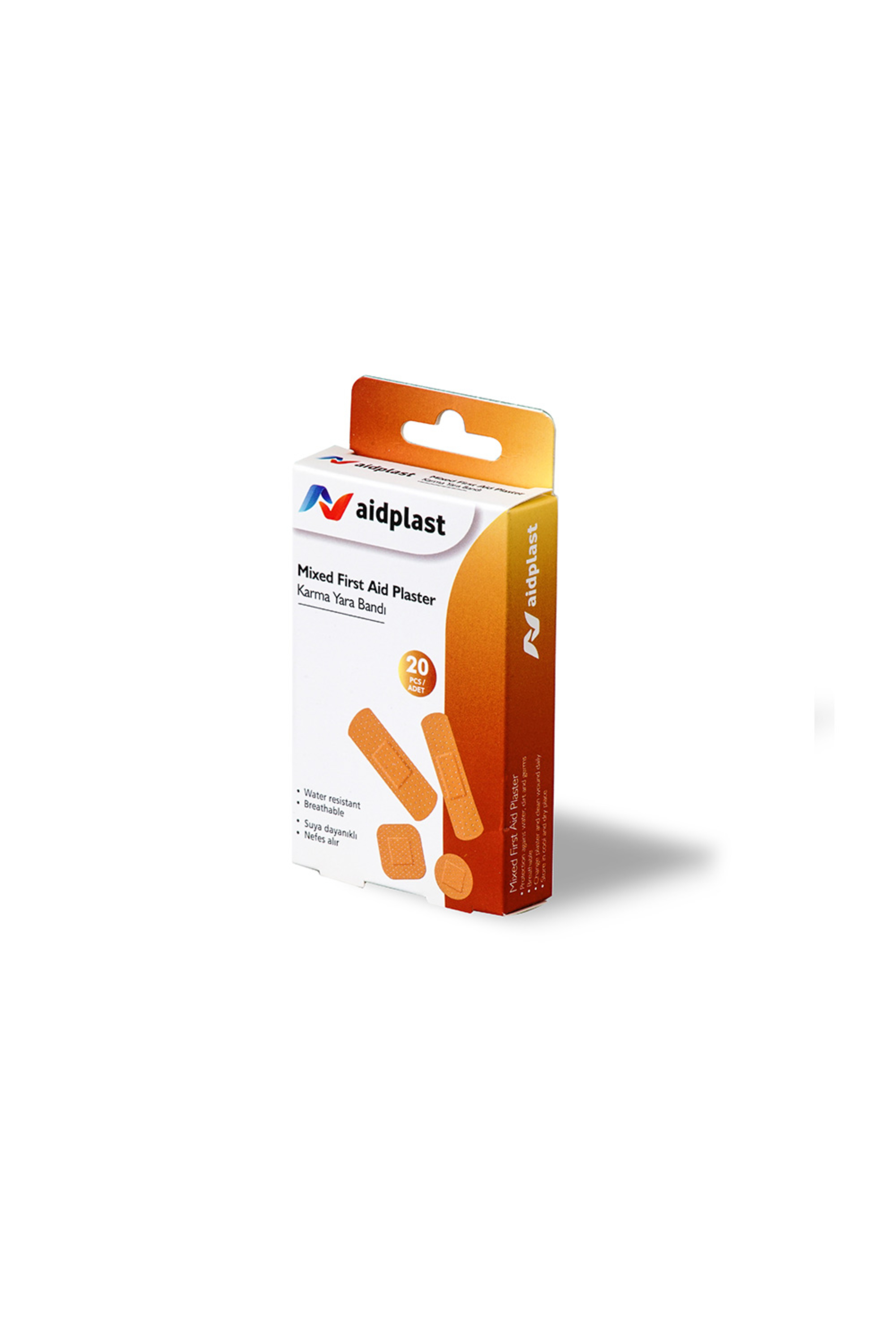 V845-AIDPLAST MIXED FIRST AID PLASTER 19MM X 72MM-25MMX72MM-38MMX38MM-25MM PE