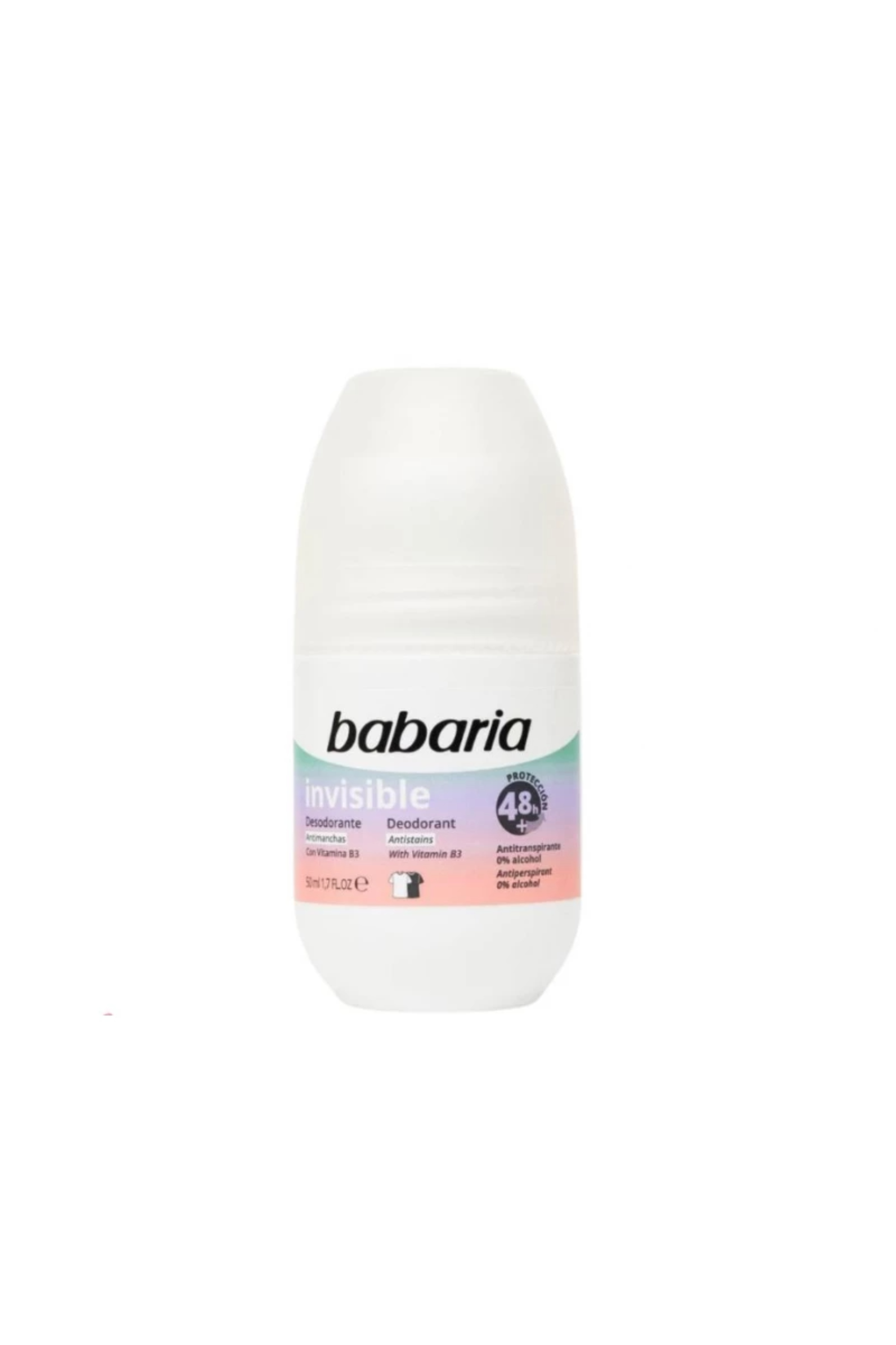 BABARIA DEODORANT ROLL ON INVISIBLE ANTISTAINS 48H 50ML