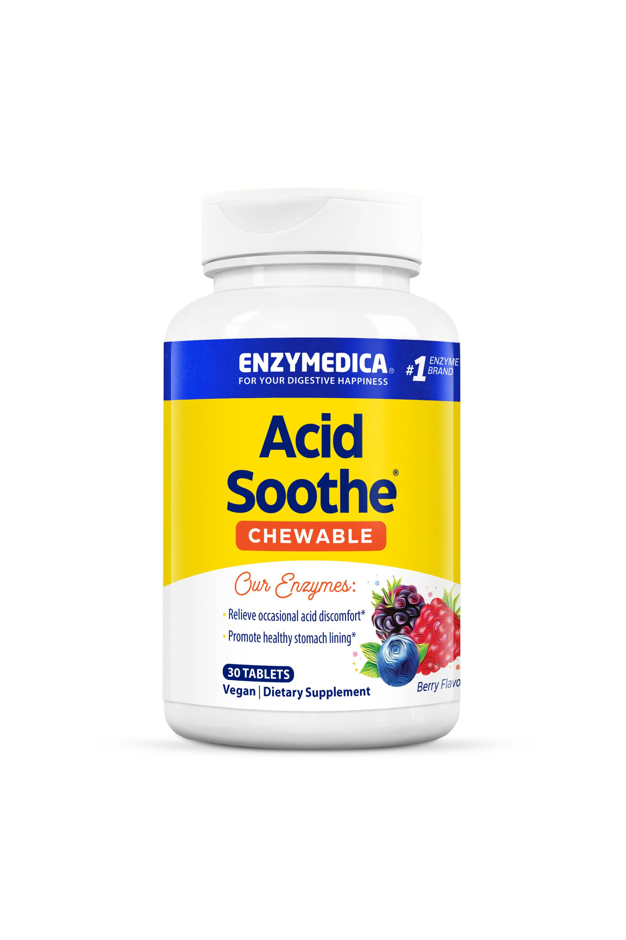 ENZYMEDICA ACID SOOTHE CHEWABLE 30S TAB
