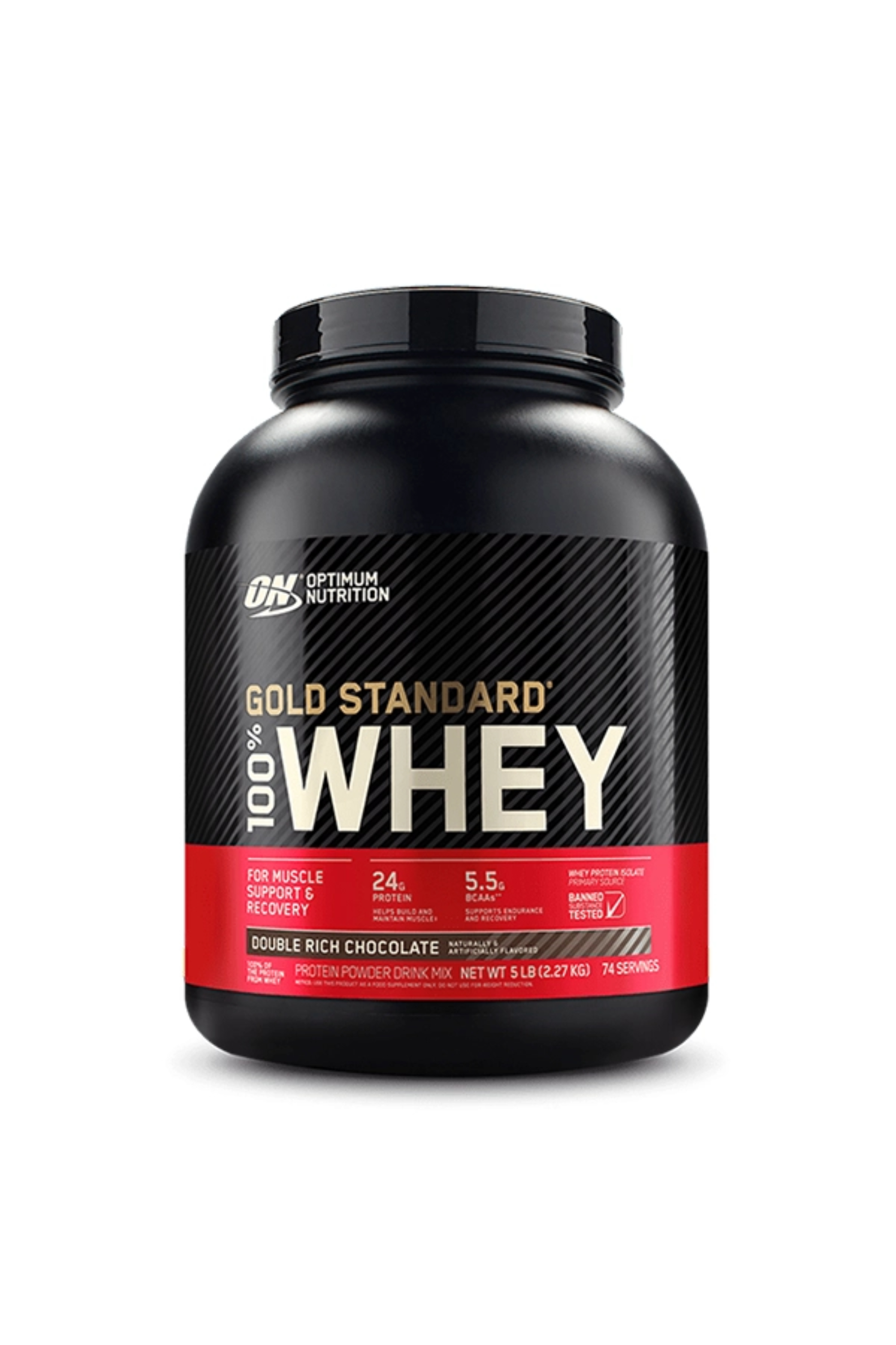 Optimum Nutrition Gold Standard 100% Whey Protein, Double Rich Chocolate, 5 LB