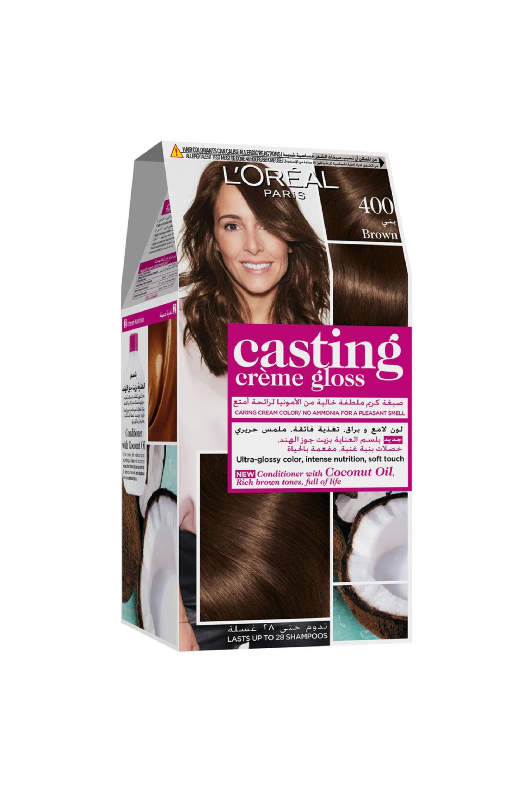 LOREAL CASTING CREME GLOSS 400 BROWN HAIR COLOR AF 180 ML