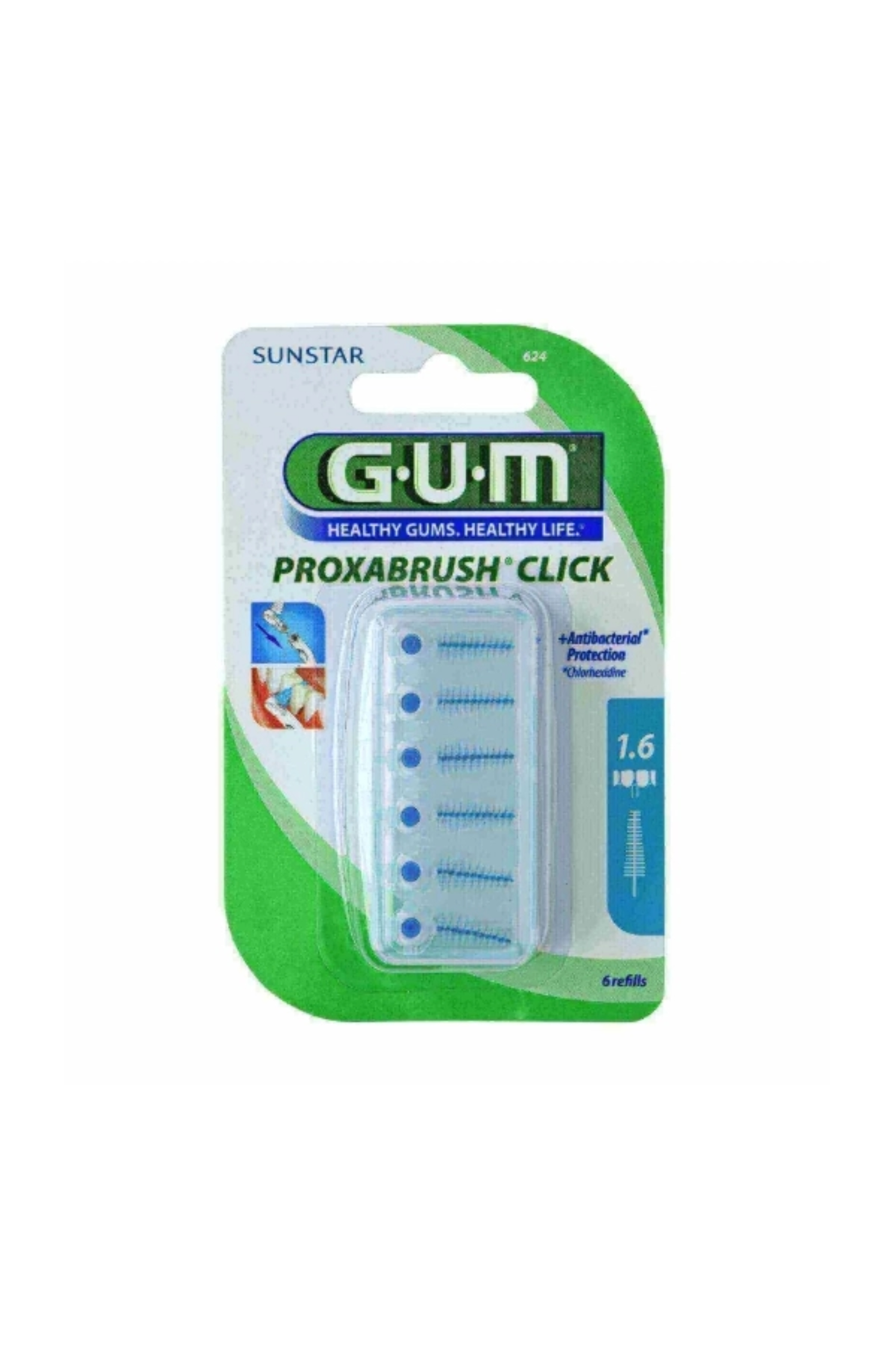 GUM PROXA BRUSH CLICK REFILL 624
