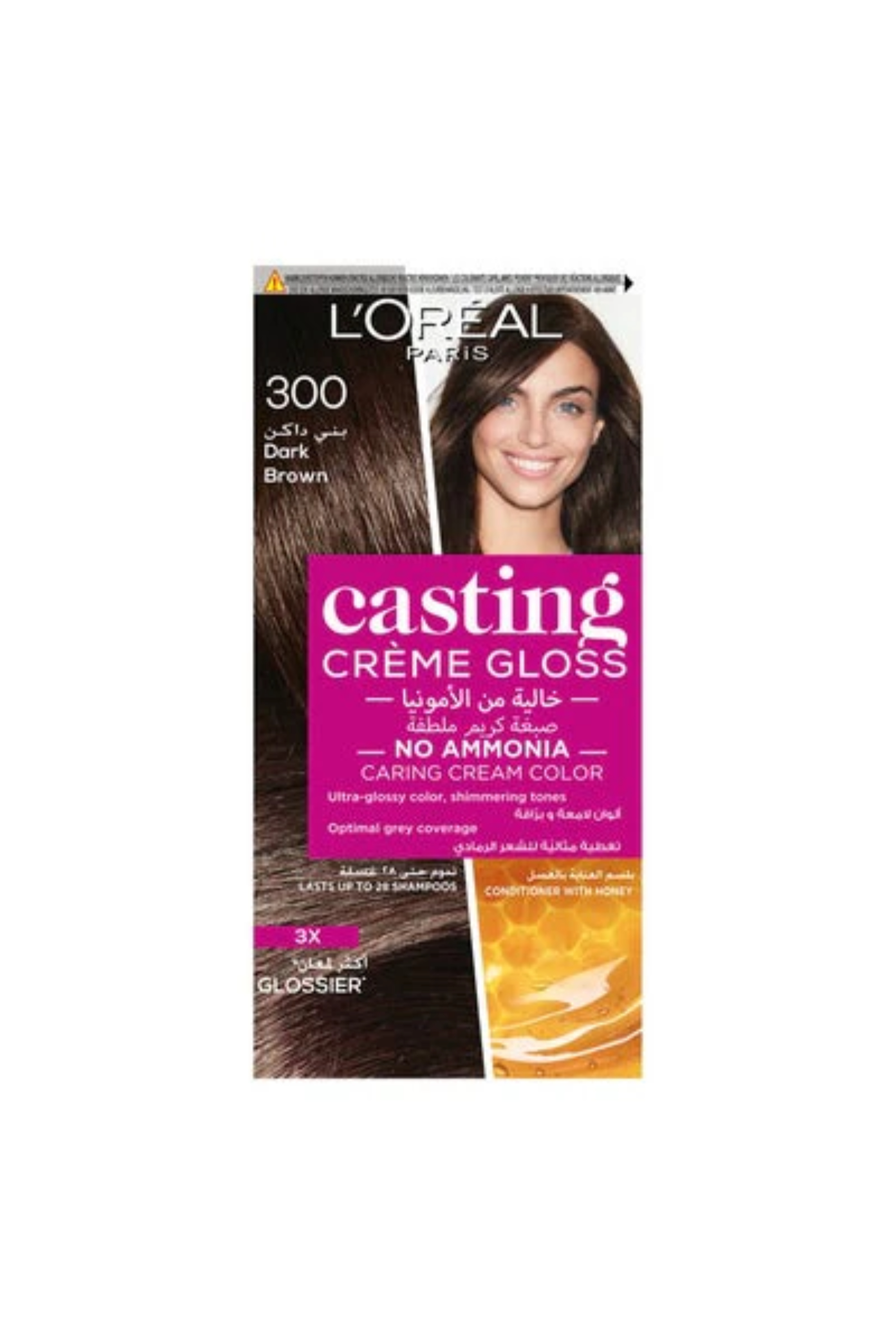 LOREAL CASTING CREME GLOSS 300 DARK BROWN HAIR COLOR AF 180 ML