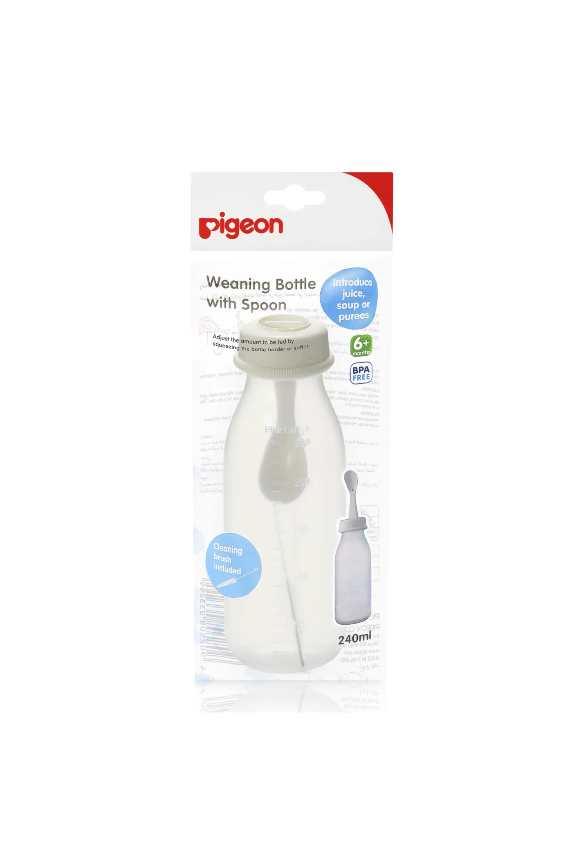 PIGEON BOTT.W/SPOON 240ML