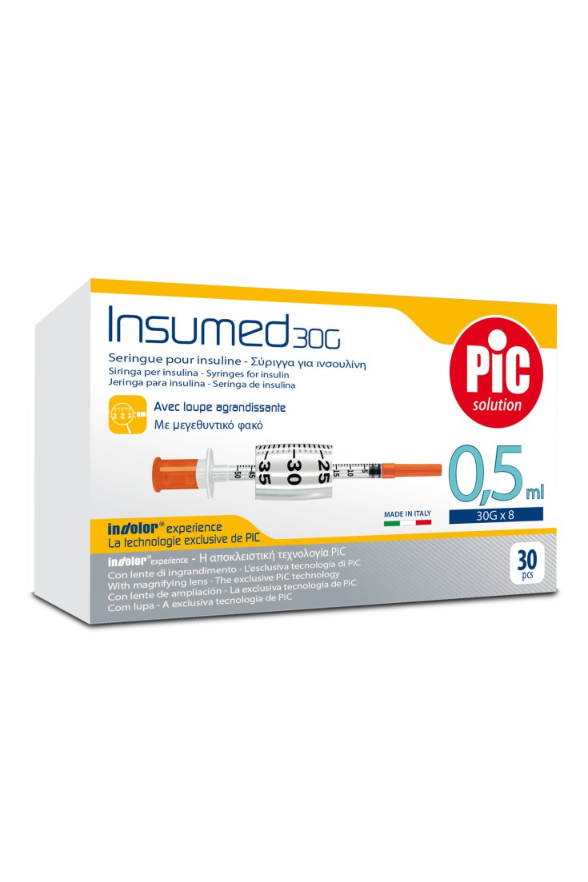 PIC INSUMED SYRINGE 0.5ML G30 X 8MM 30'S 