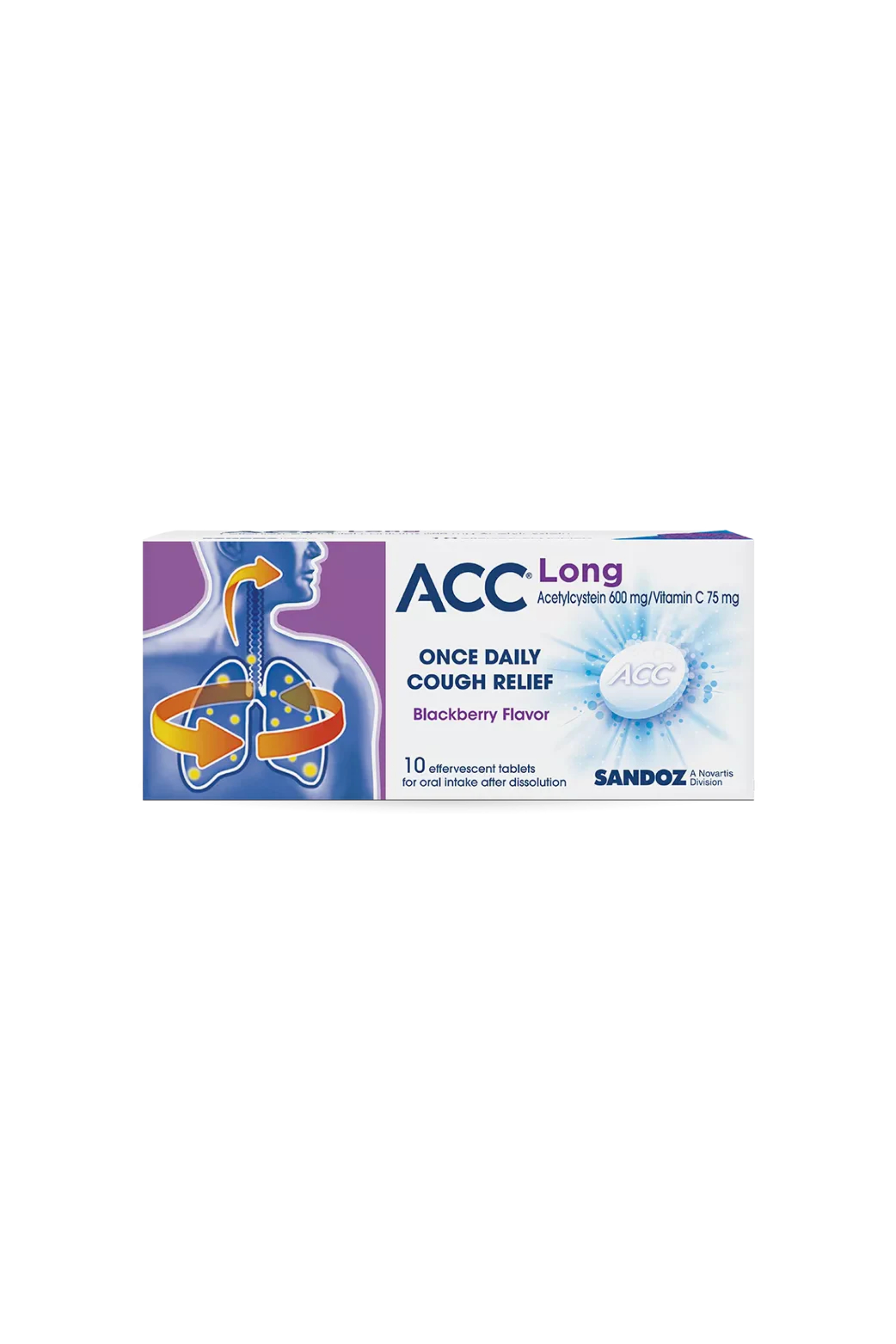 ACC 600MG LONG EFFERVESCENT 10'S