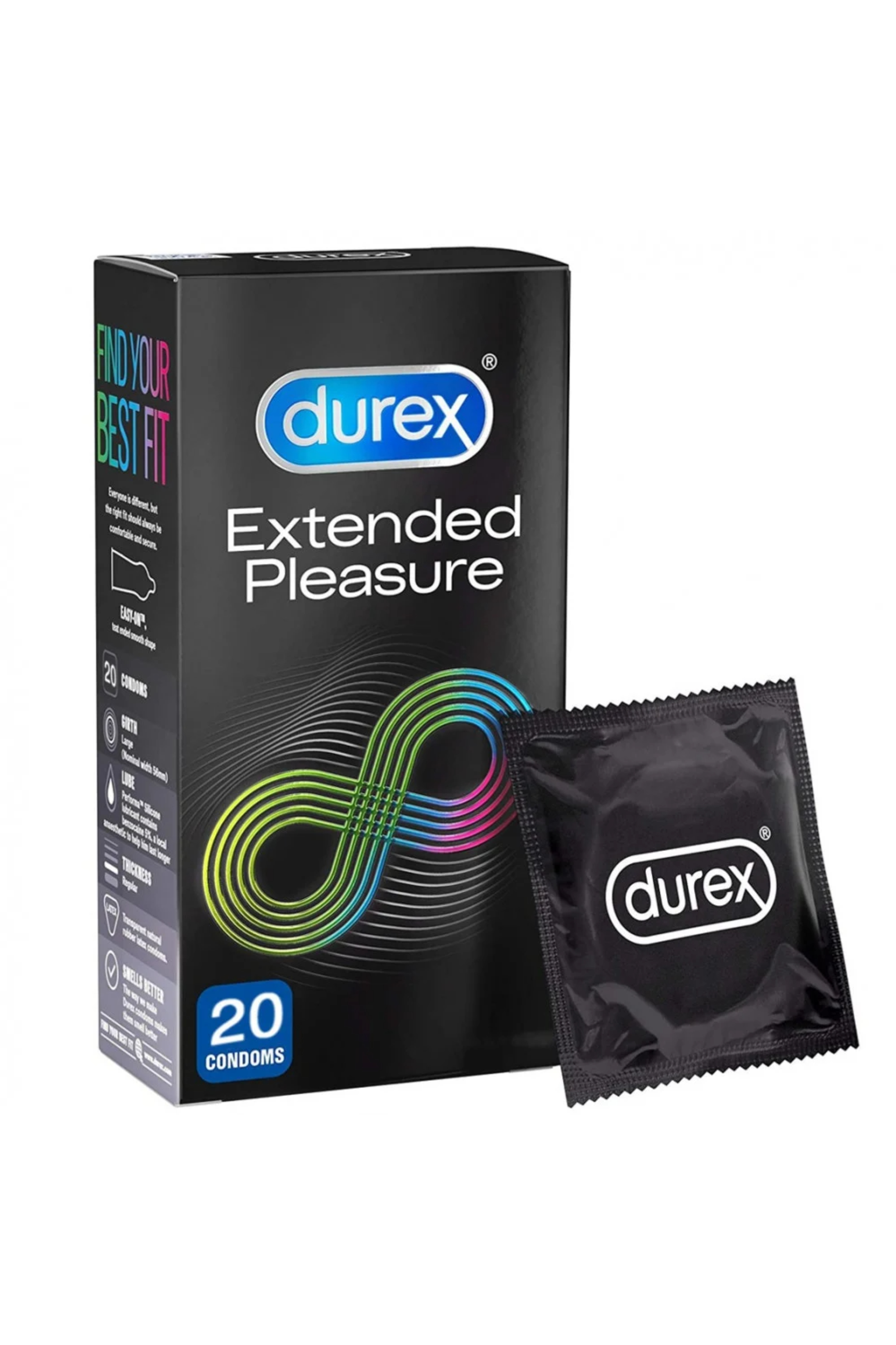 DUREX EXTENDED PLEASURE CONDOM 20'S