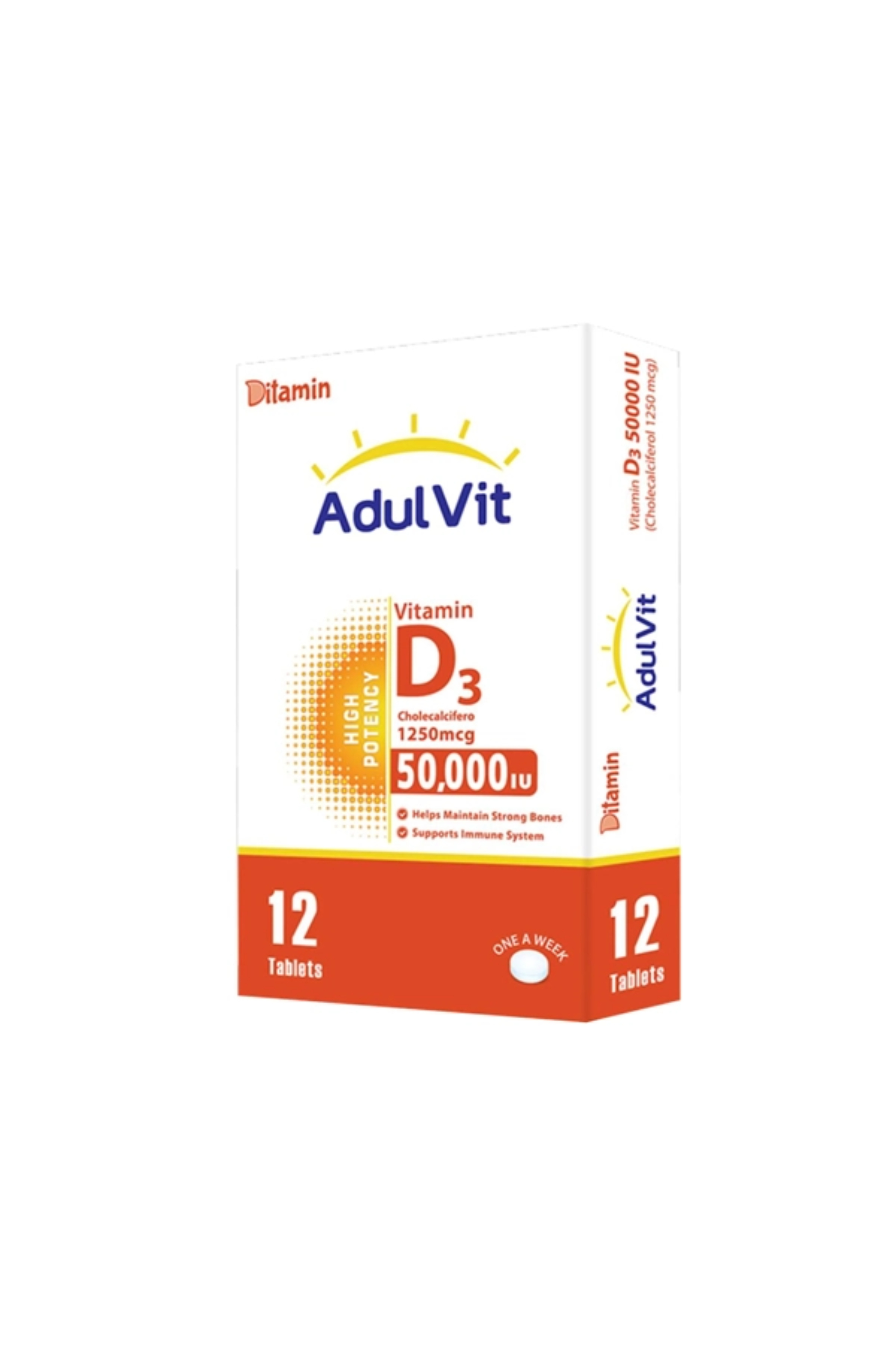 DITAMIN ADULT VIT D3 50,000 IU 12'S