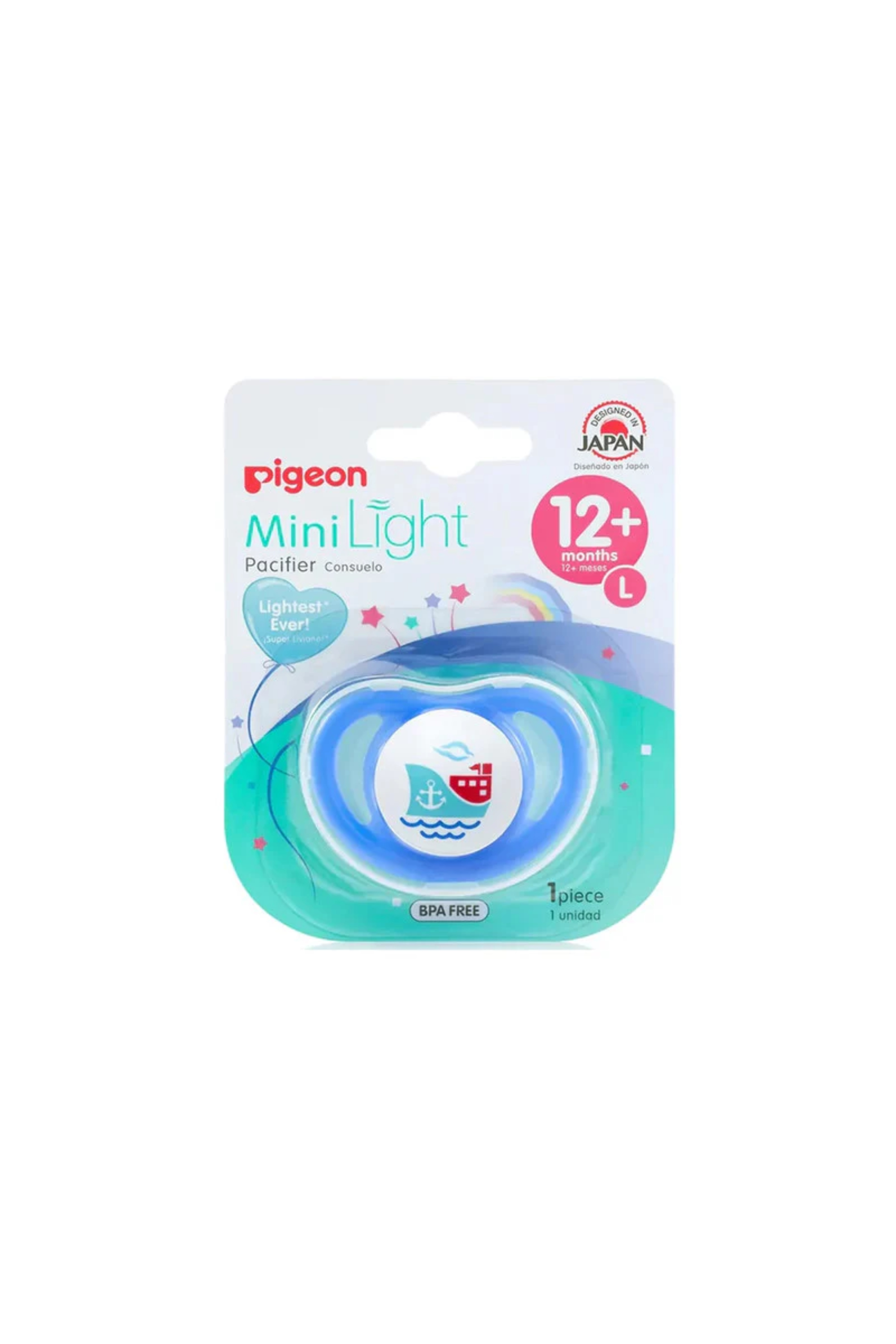 PIGEON MINILIGHT SINGLE PACIFIER L BOY SHIP 78463