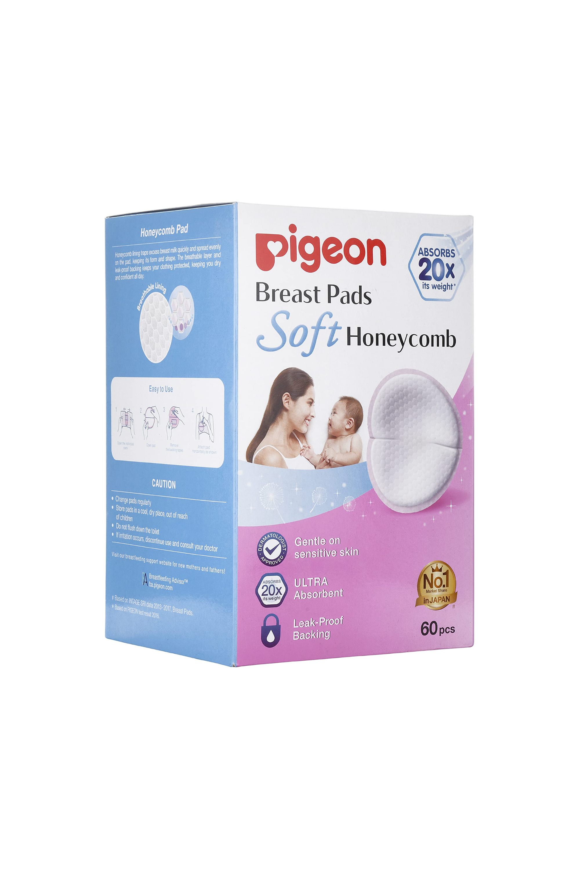 PIGEON BREAST PADS HONEYCOMB 60PCS 79259