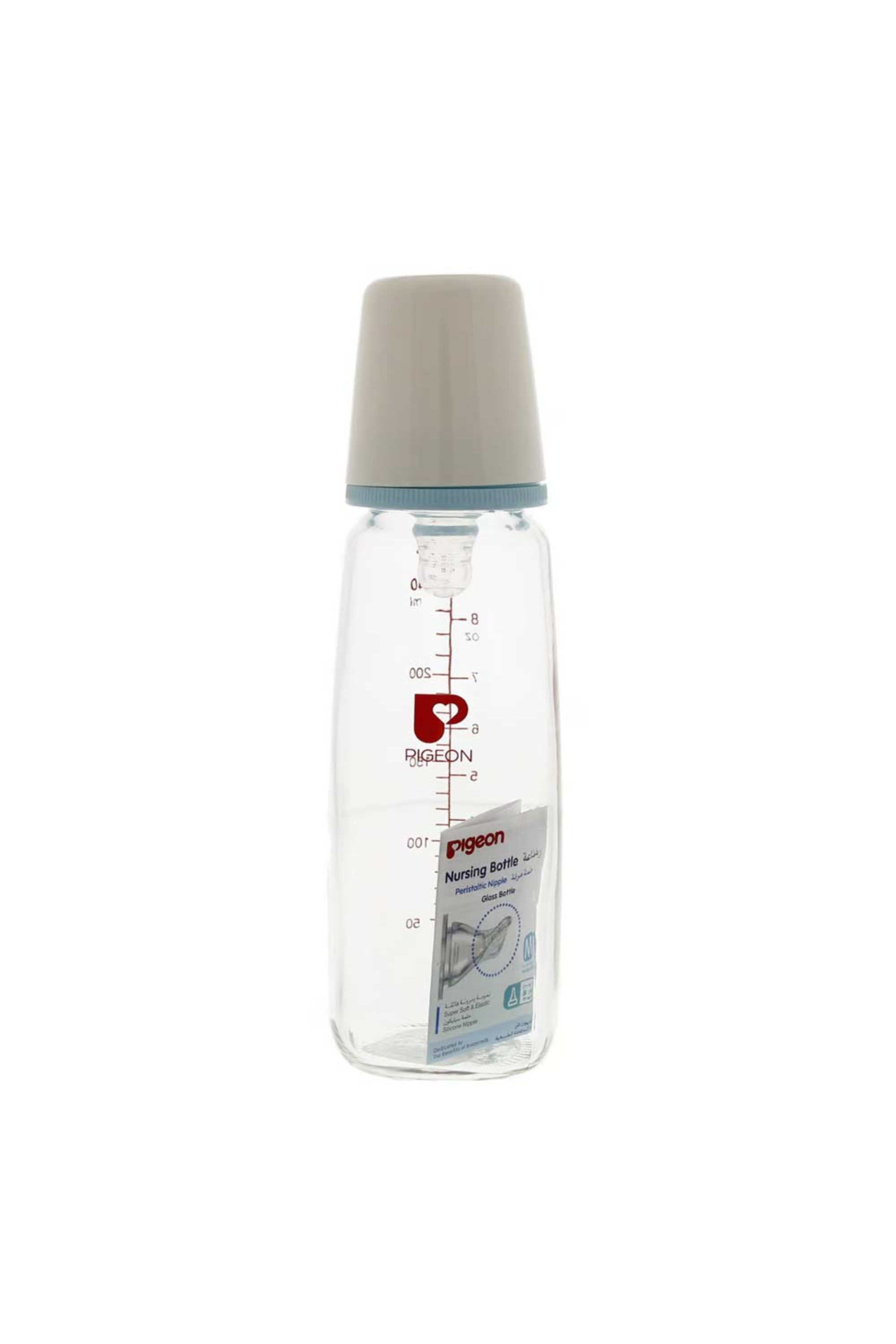 PIGEON BOTTLE GLASS 240ML CLEAR A280
