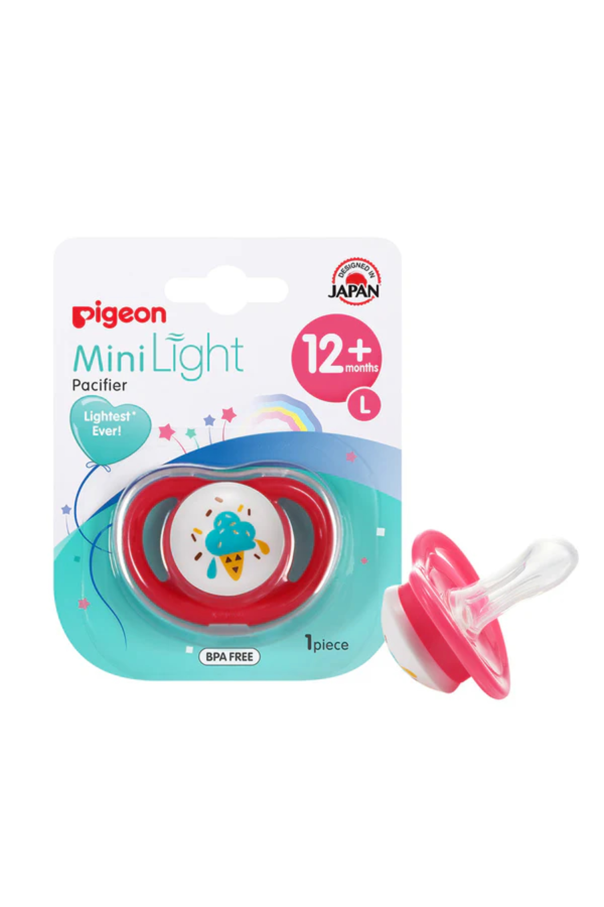 PIGEON MINILIGHT PACIFIER (M) GIRL ICE CREAM (78461)