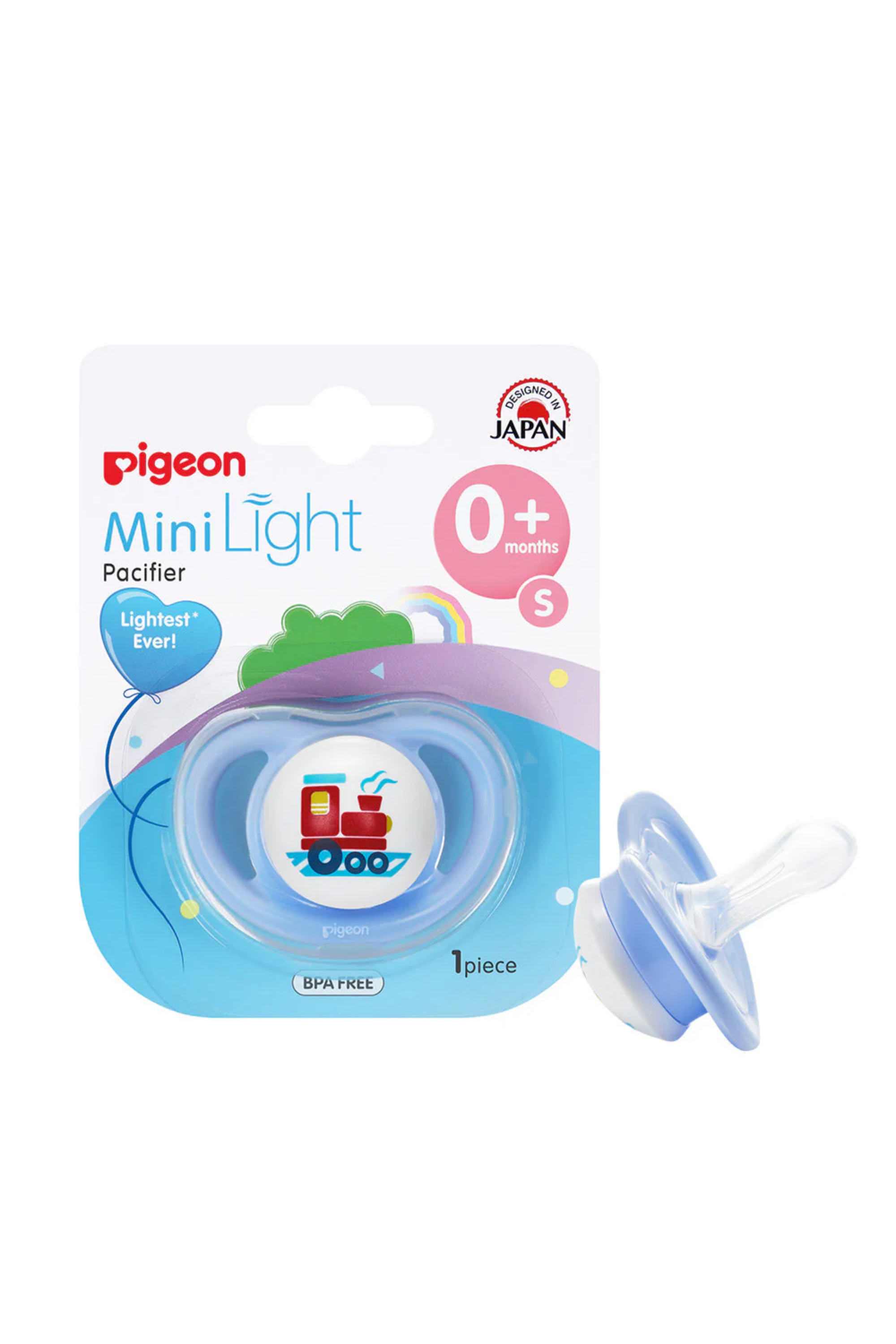 PIGEON MINILIGHT PACIFIER SINGLE (S) BOY TRAIN (78457)