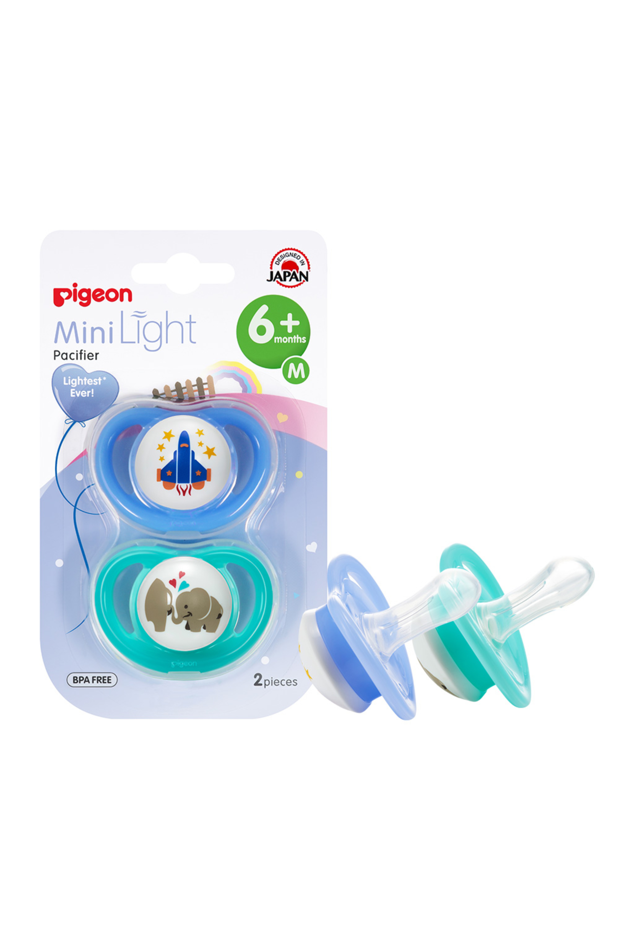 PIGEON MINILIGHT DOUBLE PACIFIER (M) BOY AEROPLANE 78260