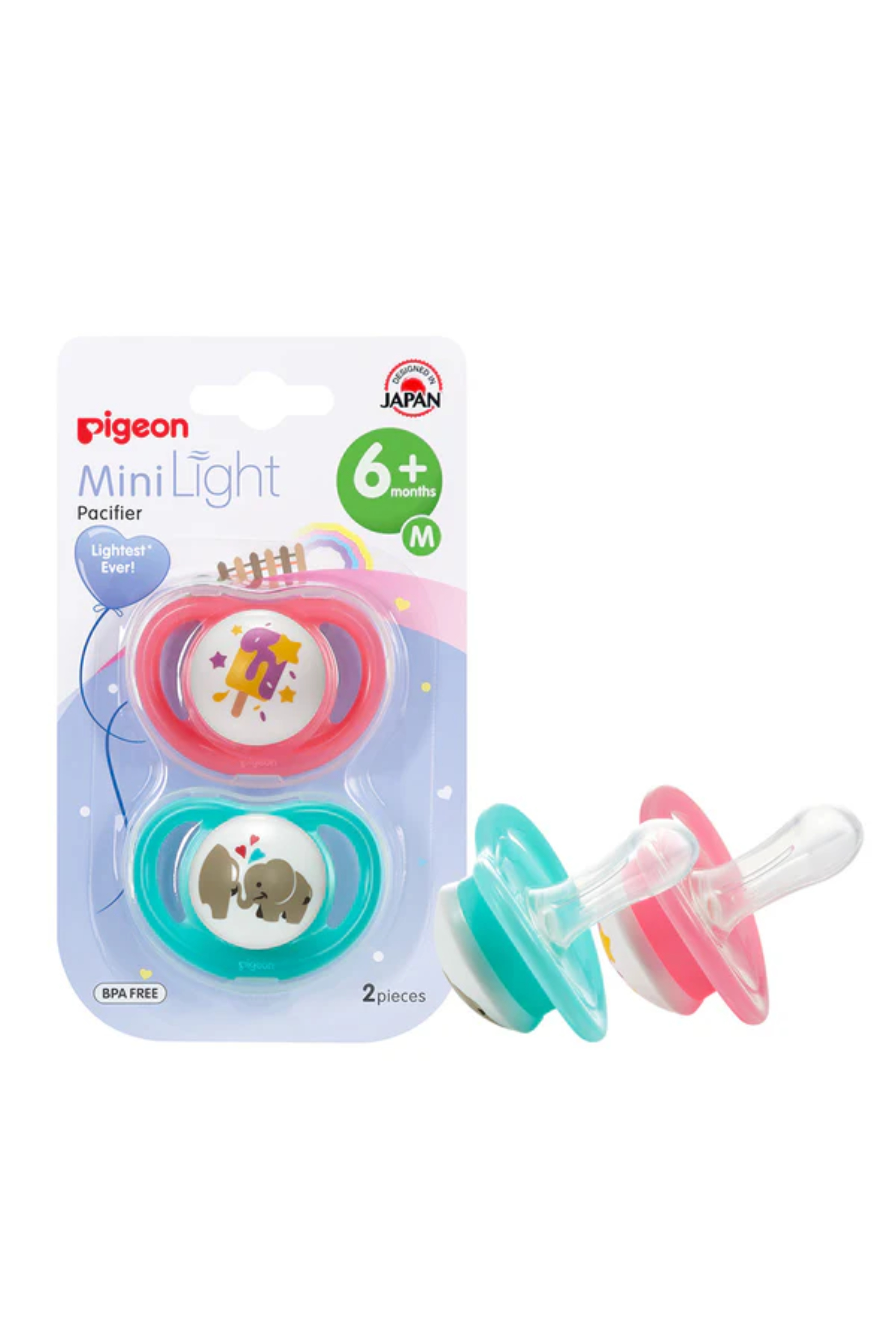 PIGEON MINILIGHT DOUBLE  PACIFIER (M) GIRL ICE CREAM 78263