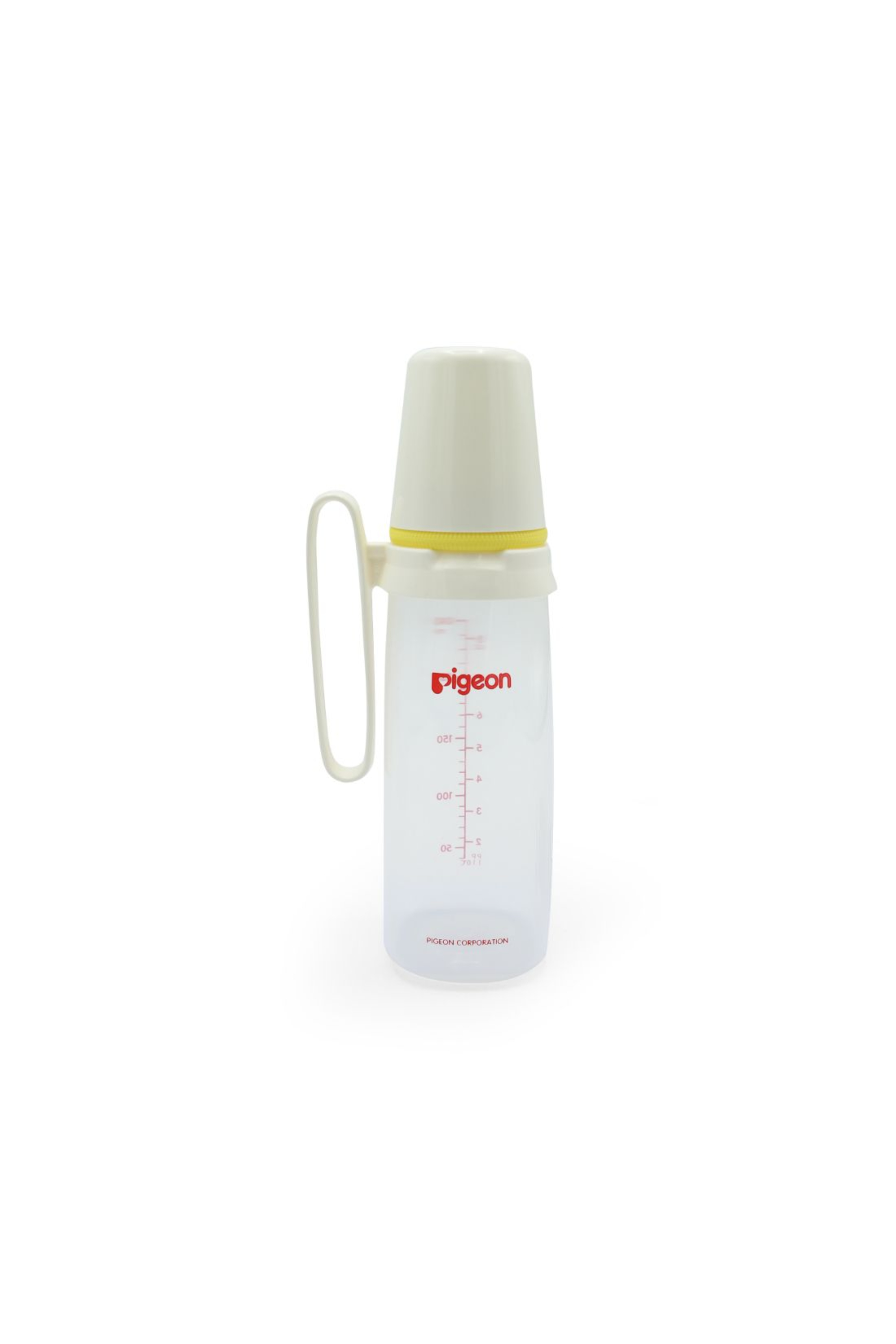 PIGEON PLASTIC BOTTLE SN WHITE 240ML WITH HAND A26008