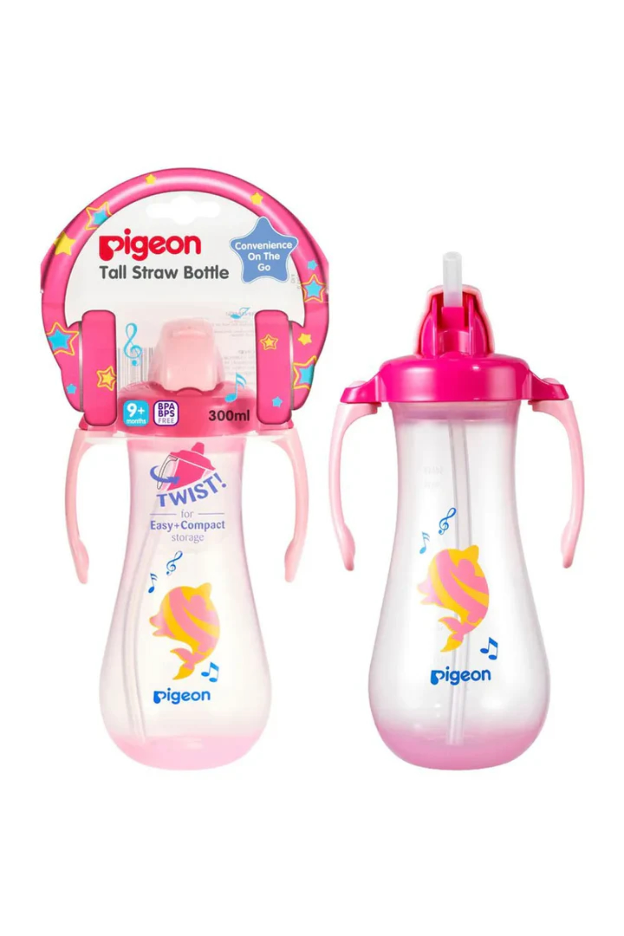 PIGEON TALL STRAW BOTTLE PINK 26216