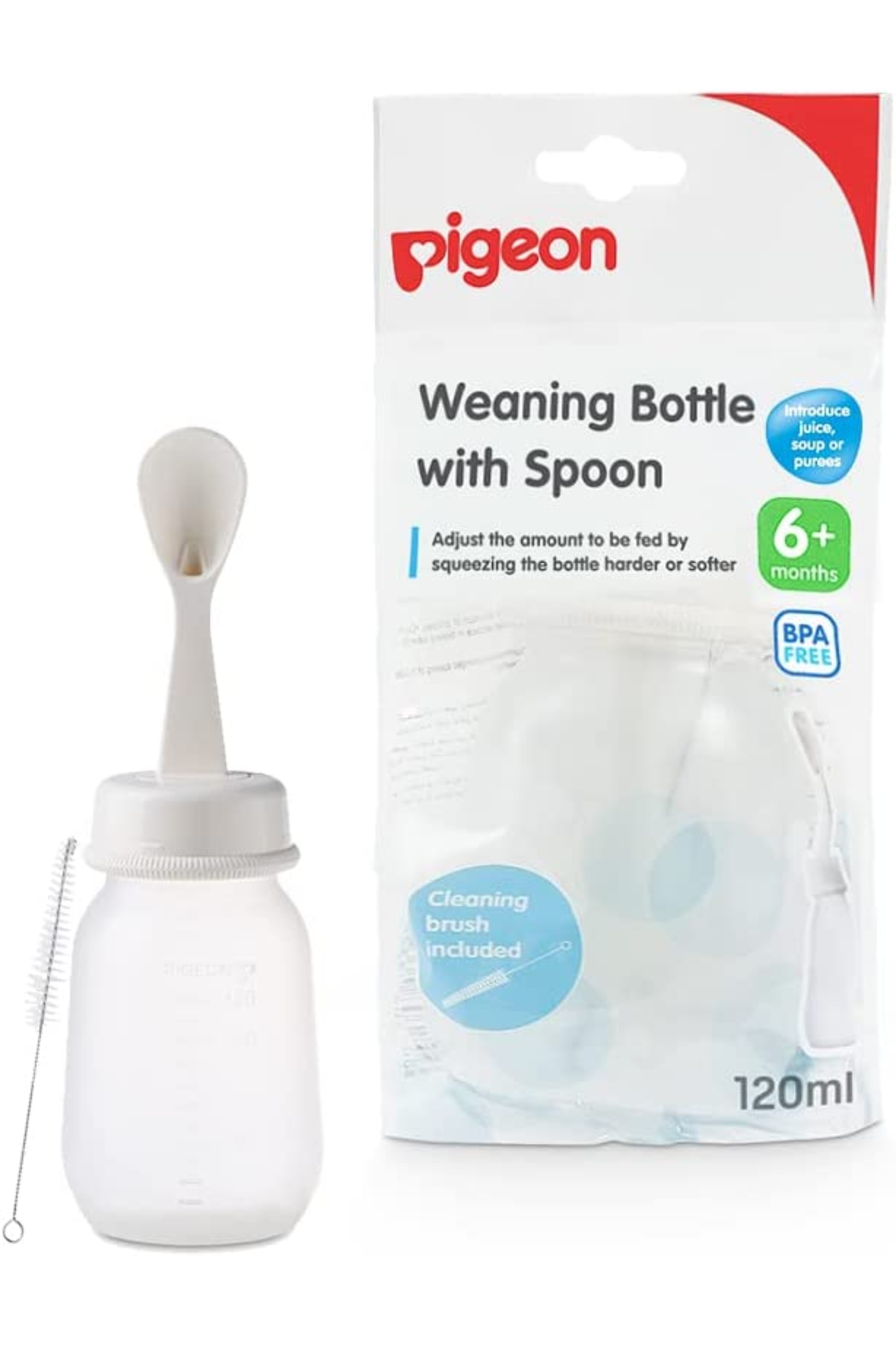 PIGEON WEANING BOTTLE 120 ML WITH SPOON D328