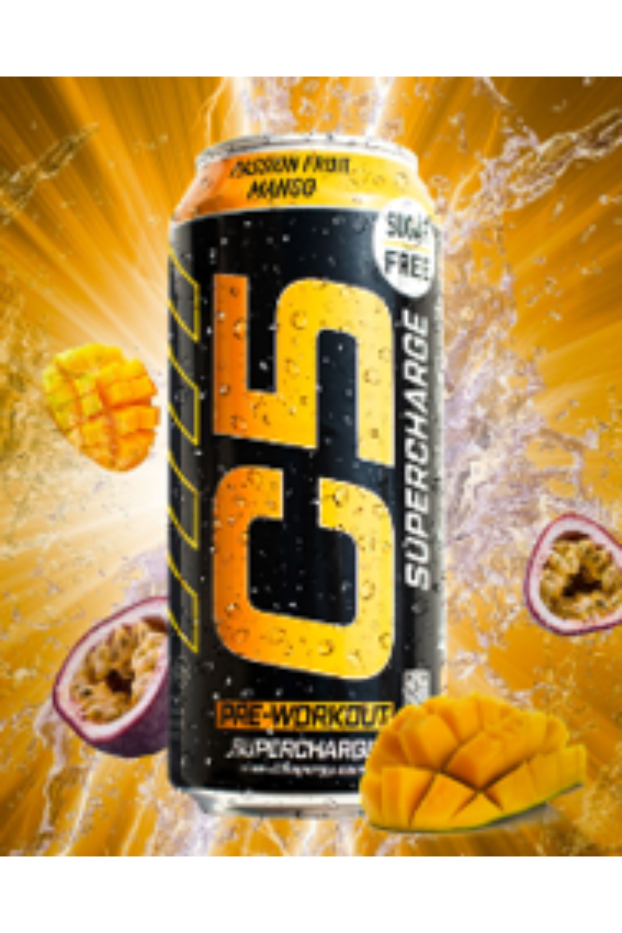 C5 PRE-WORKOUT SUPERCHARGE 473ML PASSION FRUIT MANGO sugar free