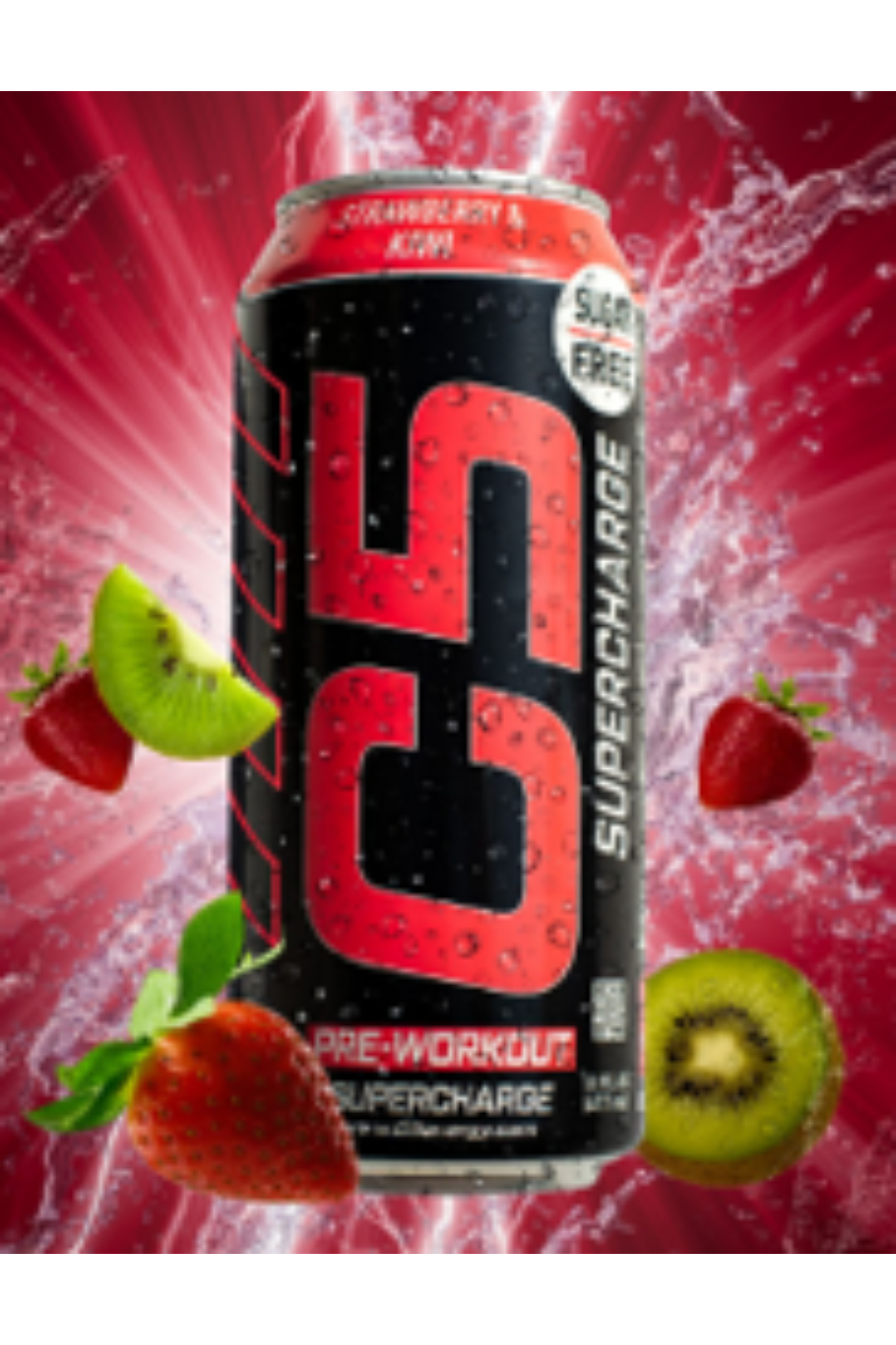 C5 PRE-WORKOUT SUPERCHARGE 473ML STRAWBERRY & KIWI SUGAR FREE