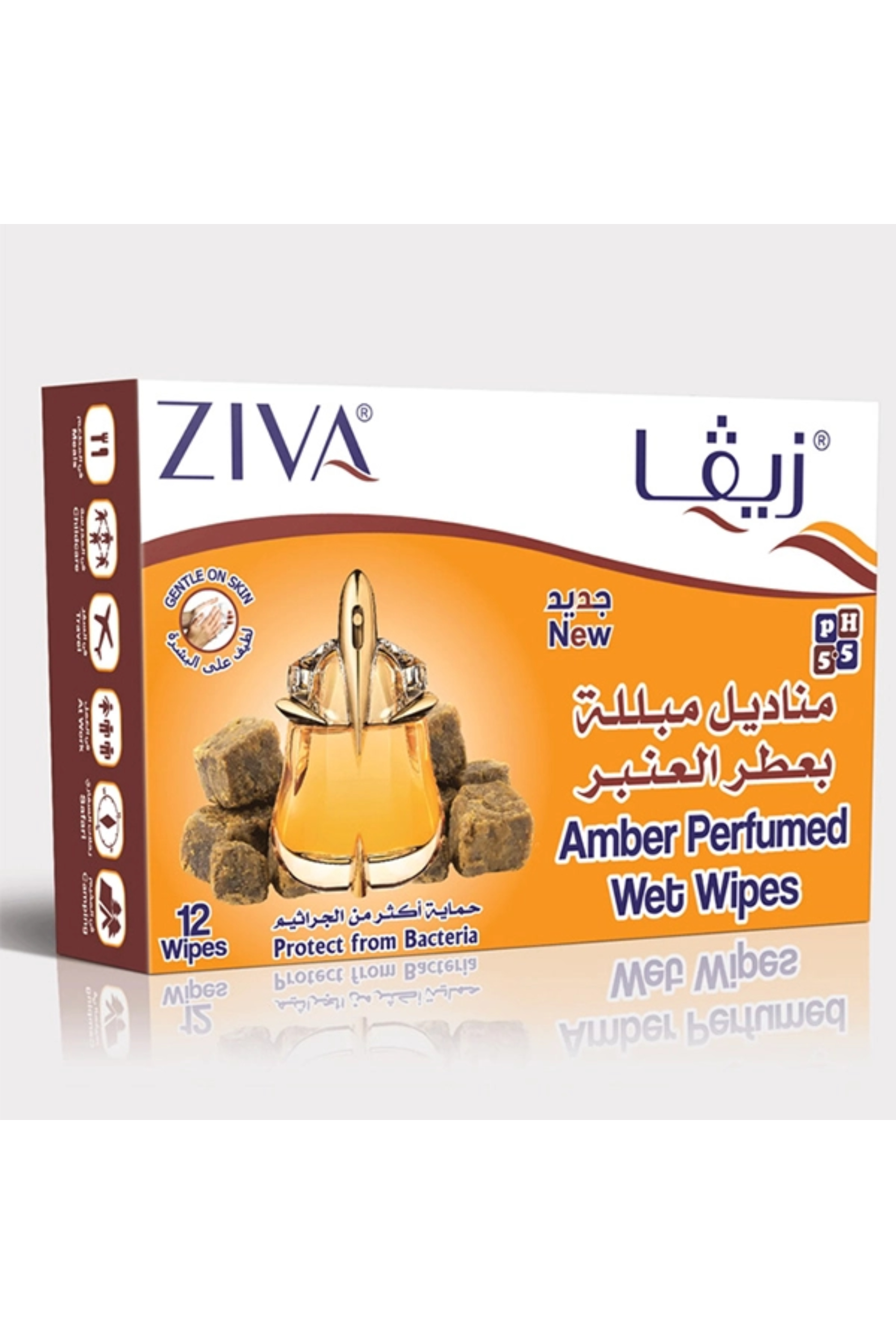 ZIVA REFRESHING WIPES 12 SACHET - AMBAR  (ZW015)
