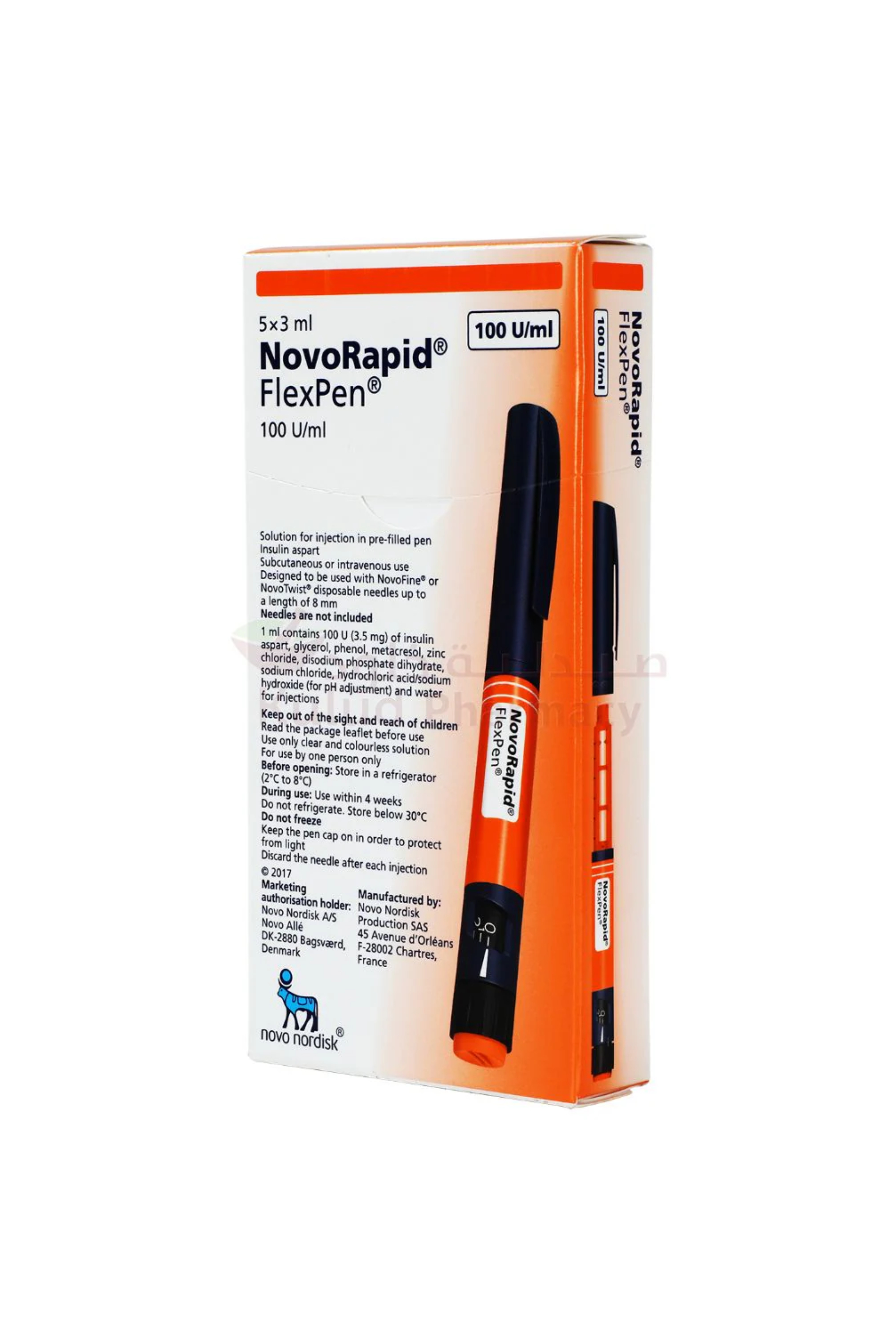 NOVORAPID FLEXPEN 100U/ML 3ML X 5'S