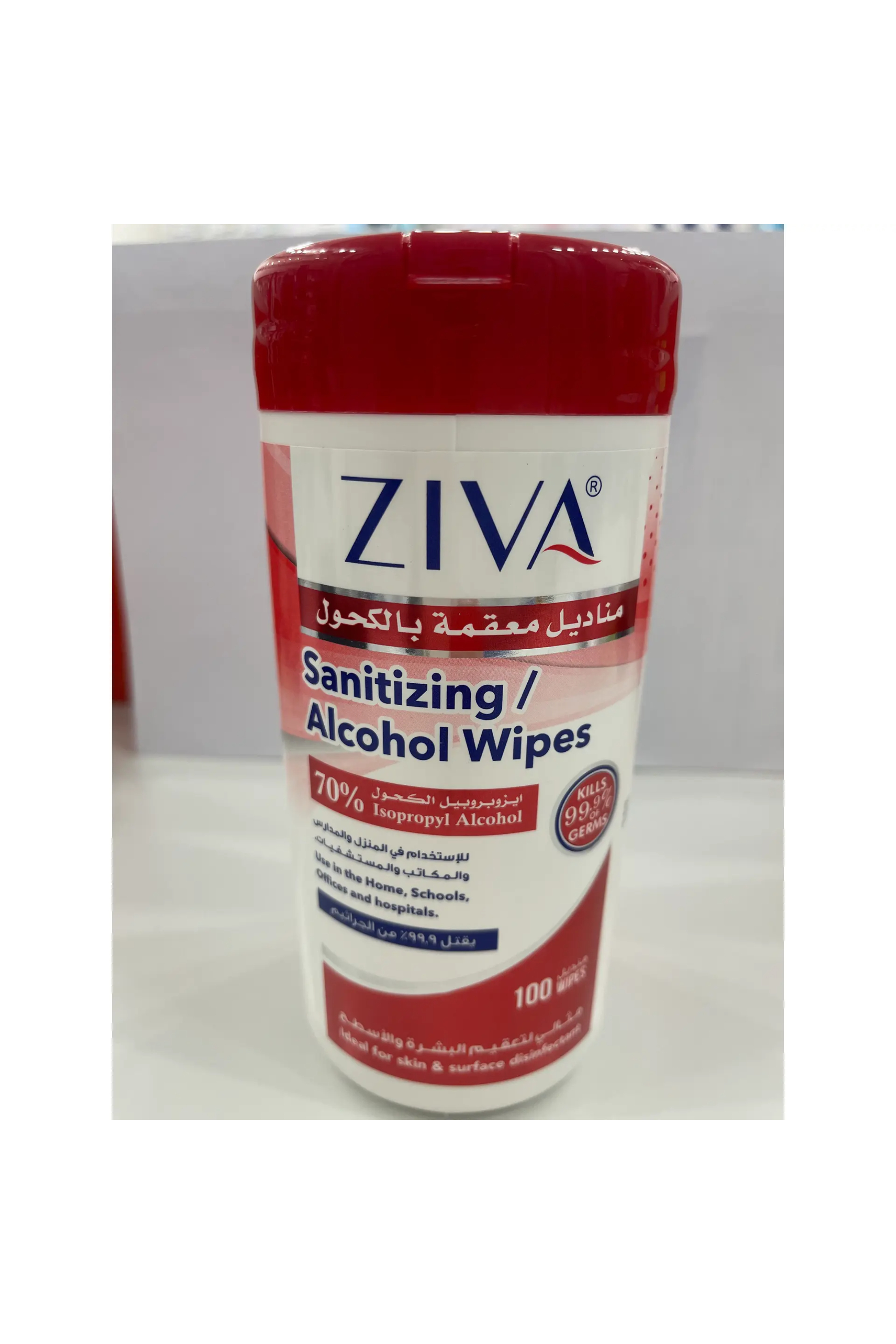 ZIVA ANTIBACTERIAL SANITIZER ALCOHOL 100 WIPES (ZW095)