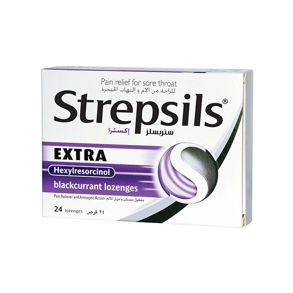 STREPSILS EXTRA BLACK CURRANT 24'S LOZENGES