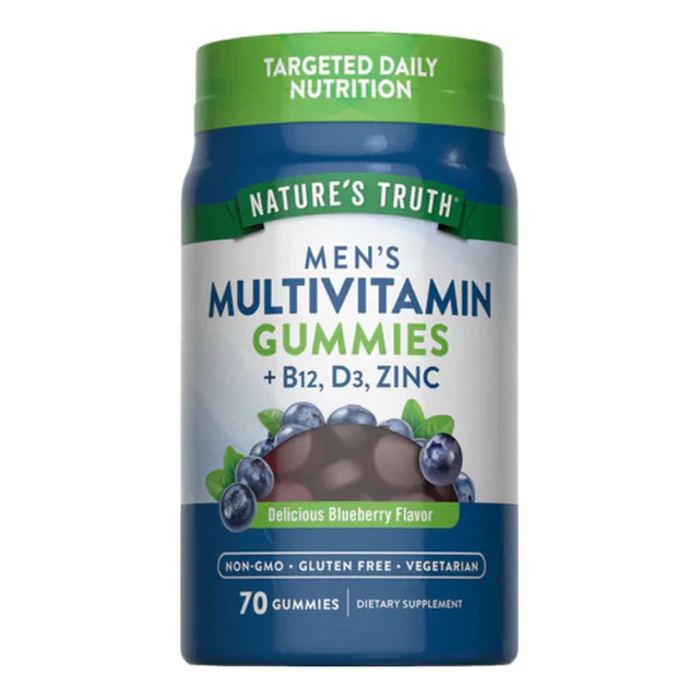 NT Men's Multi-vitamin+B12,D3,Zinc Gummies Blueberry 70's