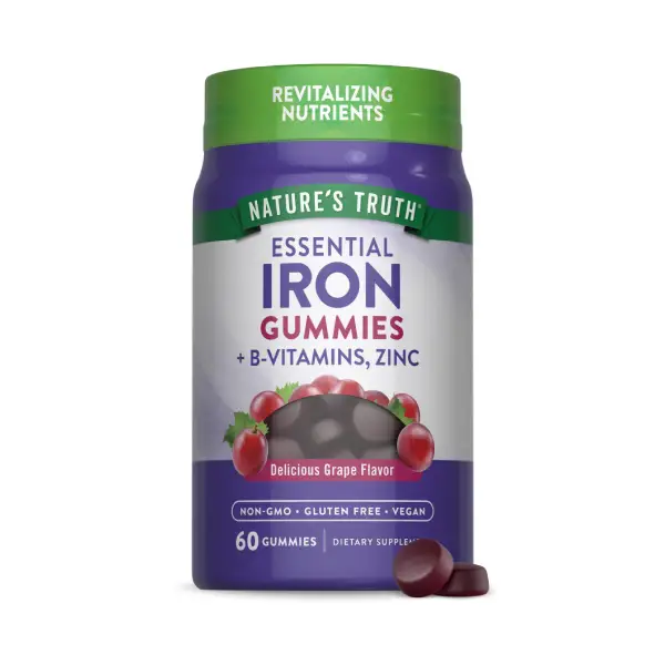 NT Essential Iron Gummies+B Vitamins, Zinc Grape 60's